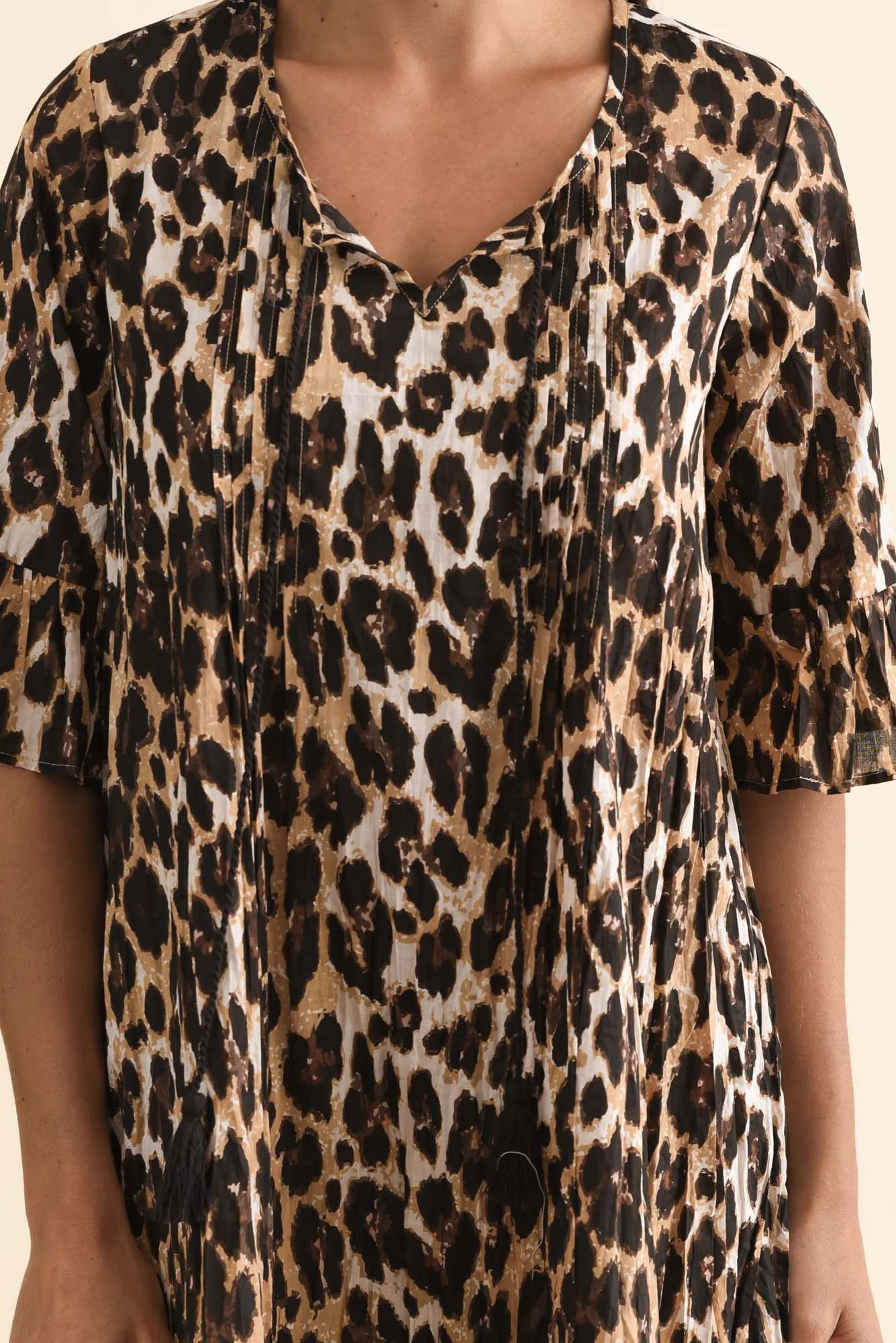 Cayman Brown Leopard Cotton Tunic Dress - Image 5