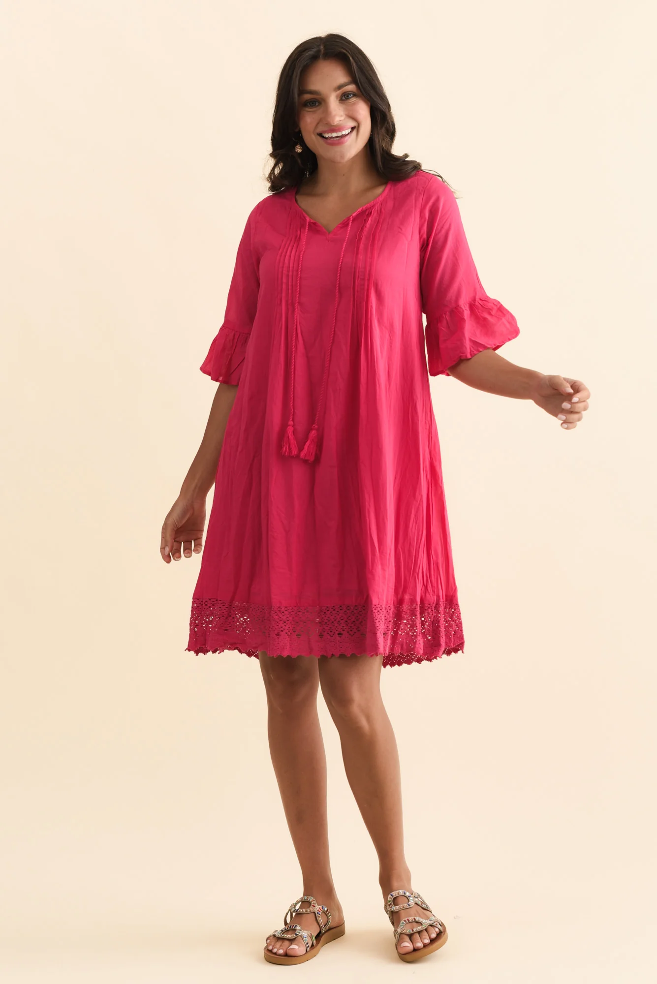 Cayman Fuchsia Cotton Tunic Dress