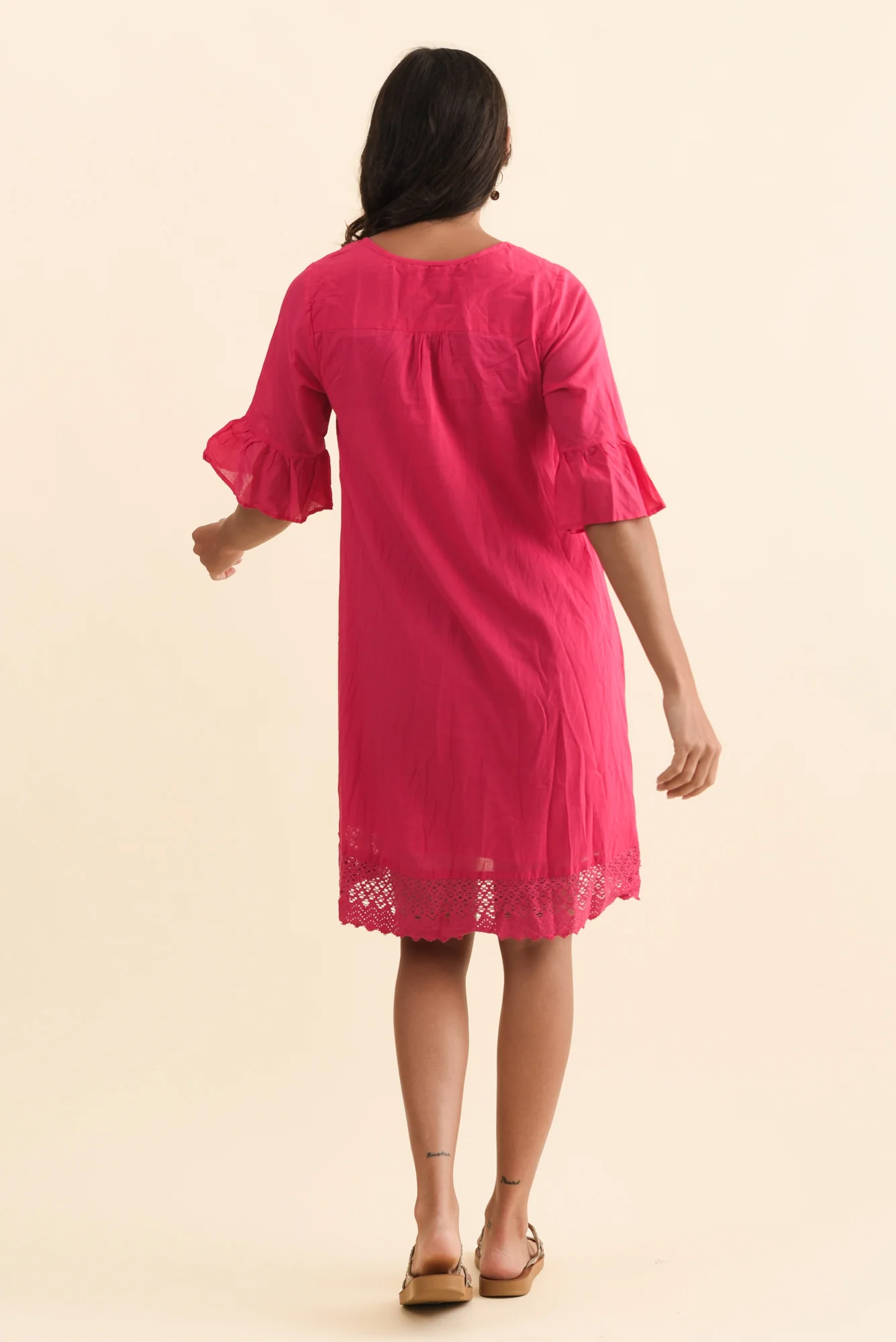 Cayman Fuchsia Cotton Tunic Dress - Image 4