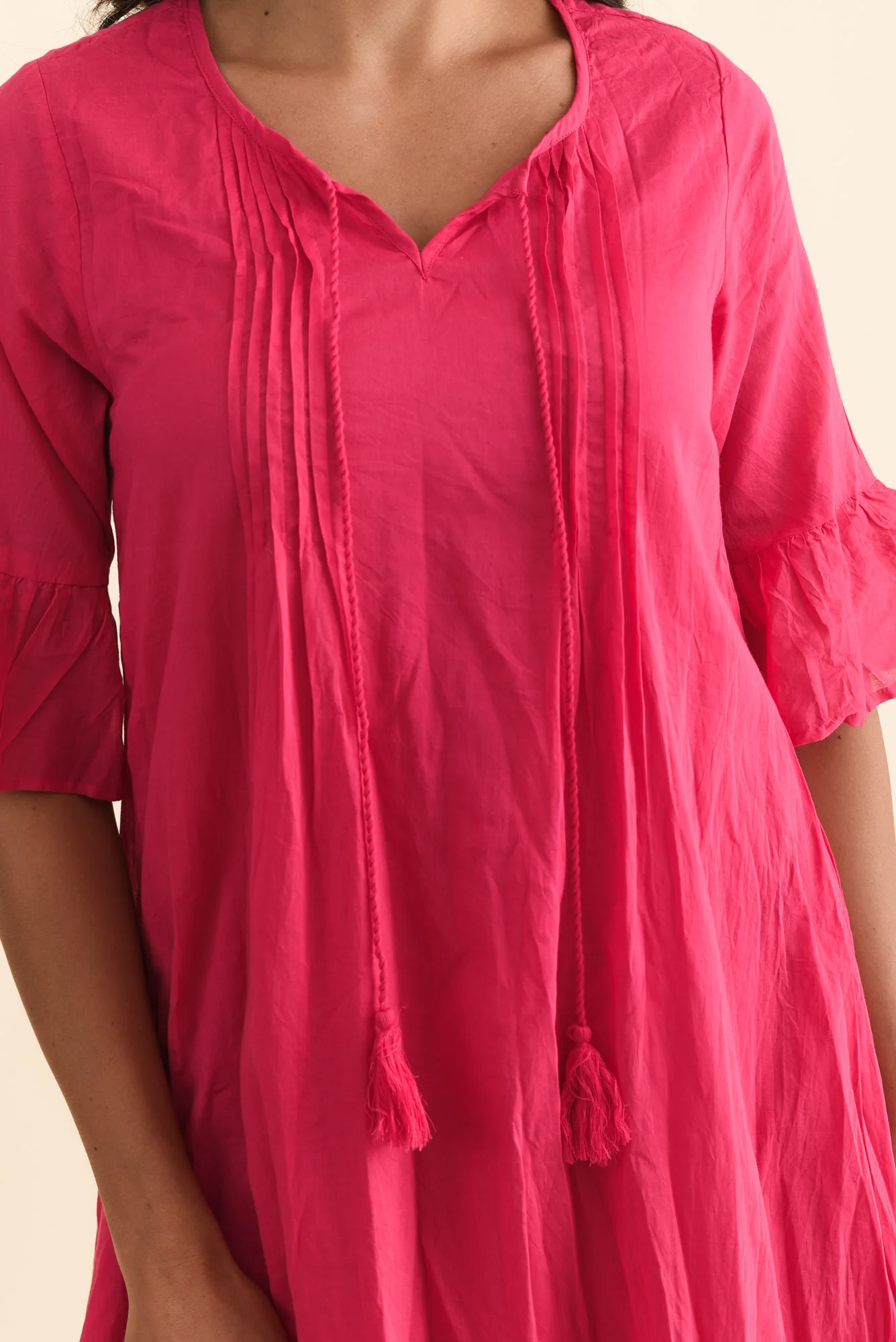 Cayman Fuchsia Cotton Tunic Dress - Image 5