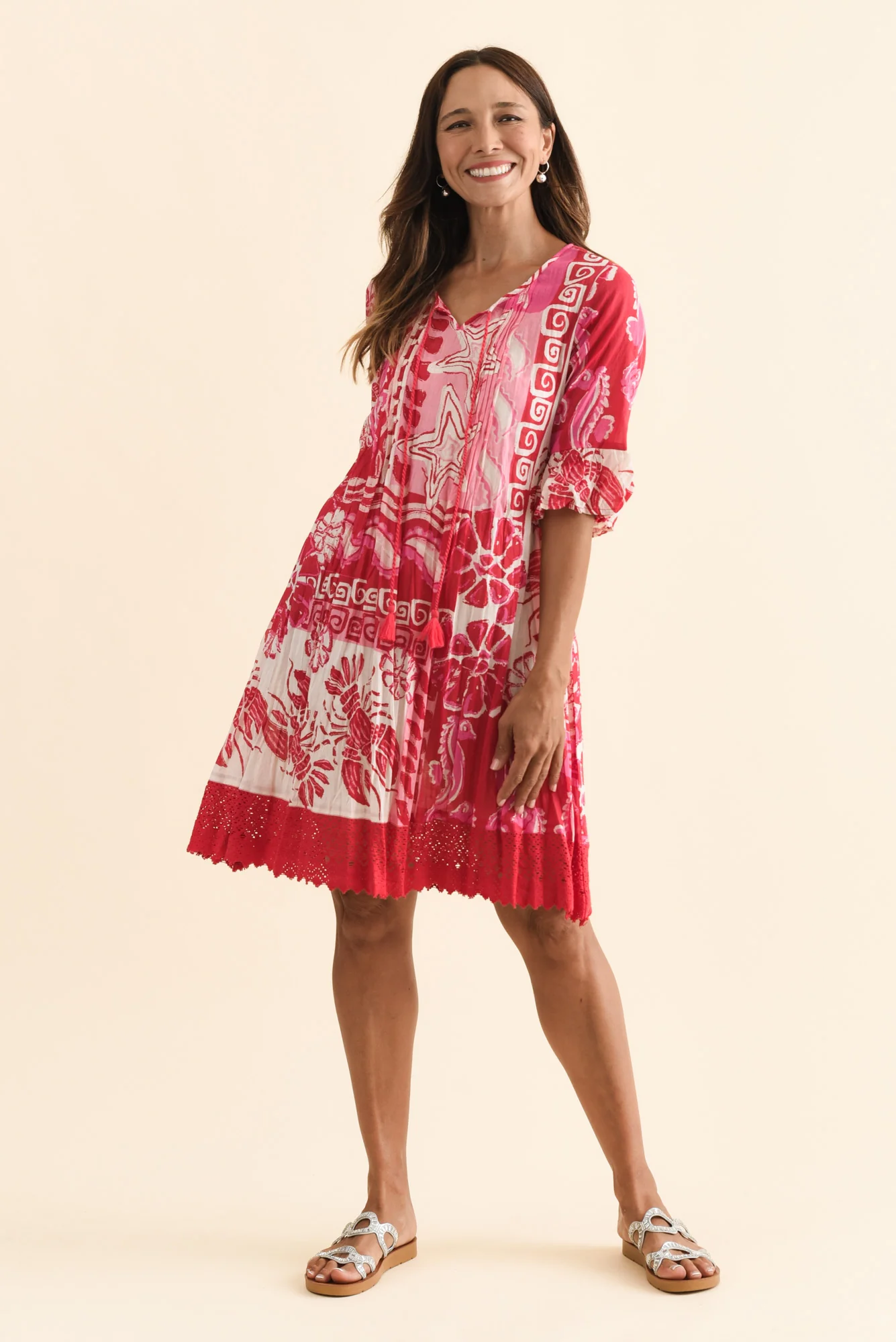 Cayman Red Sea Cotton Tunic Dress