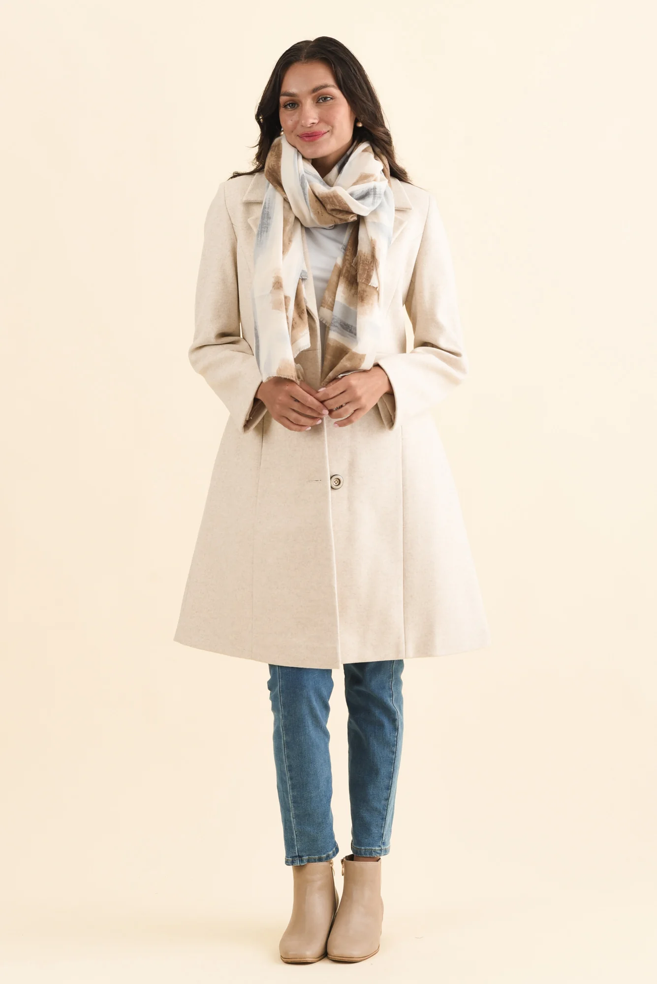 Cevish Beige Button Coat - Image 3