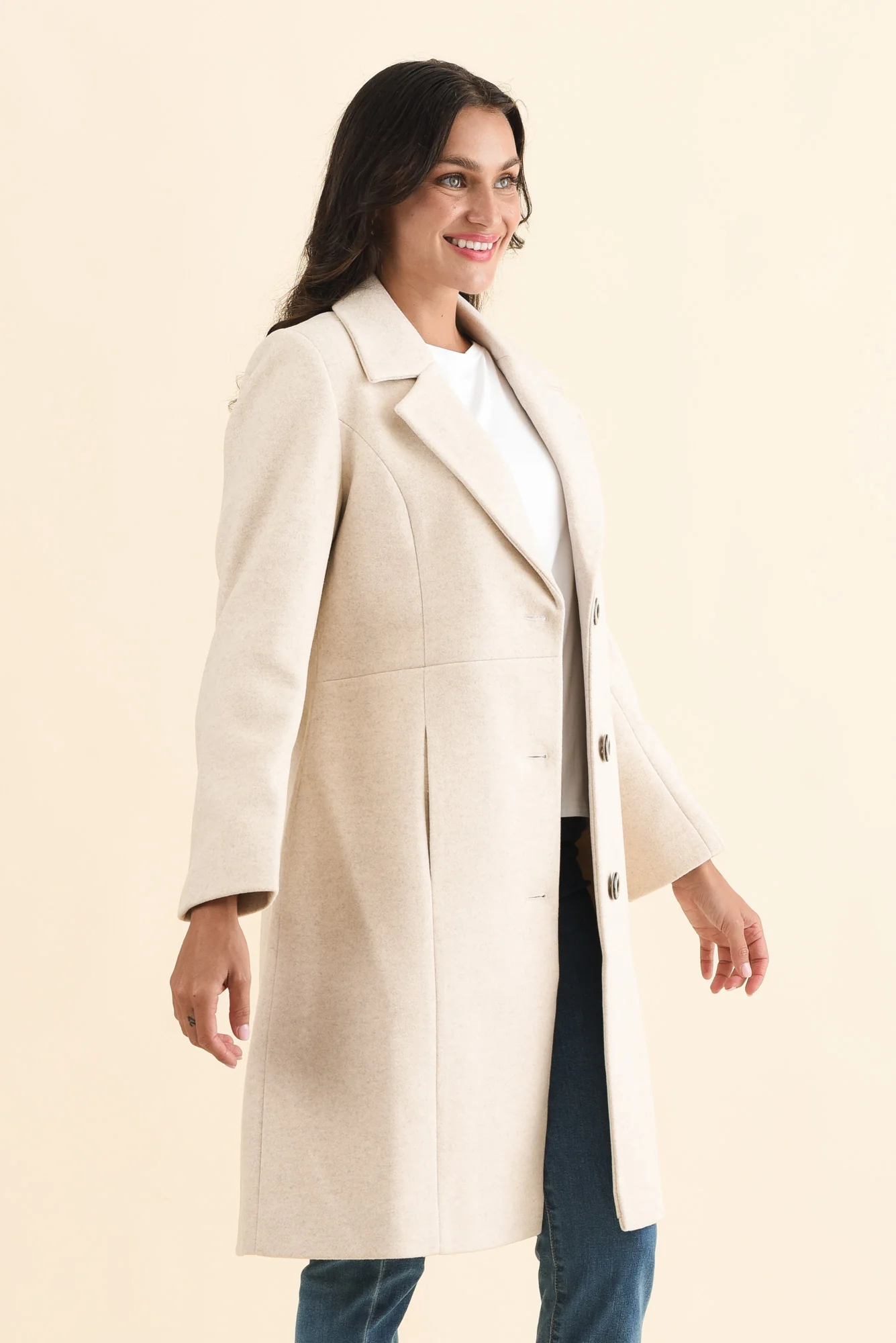 Cevish Beige Button Coat - Image 4