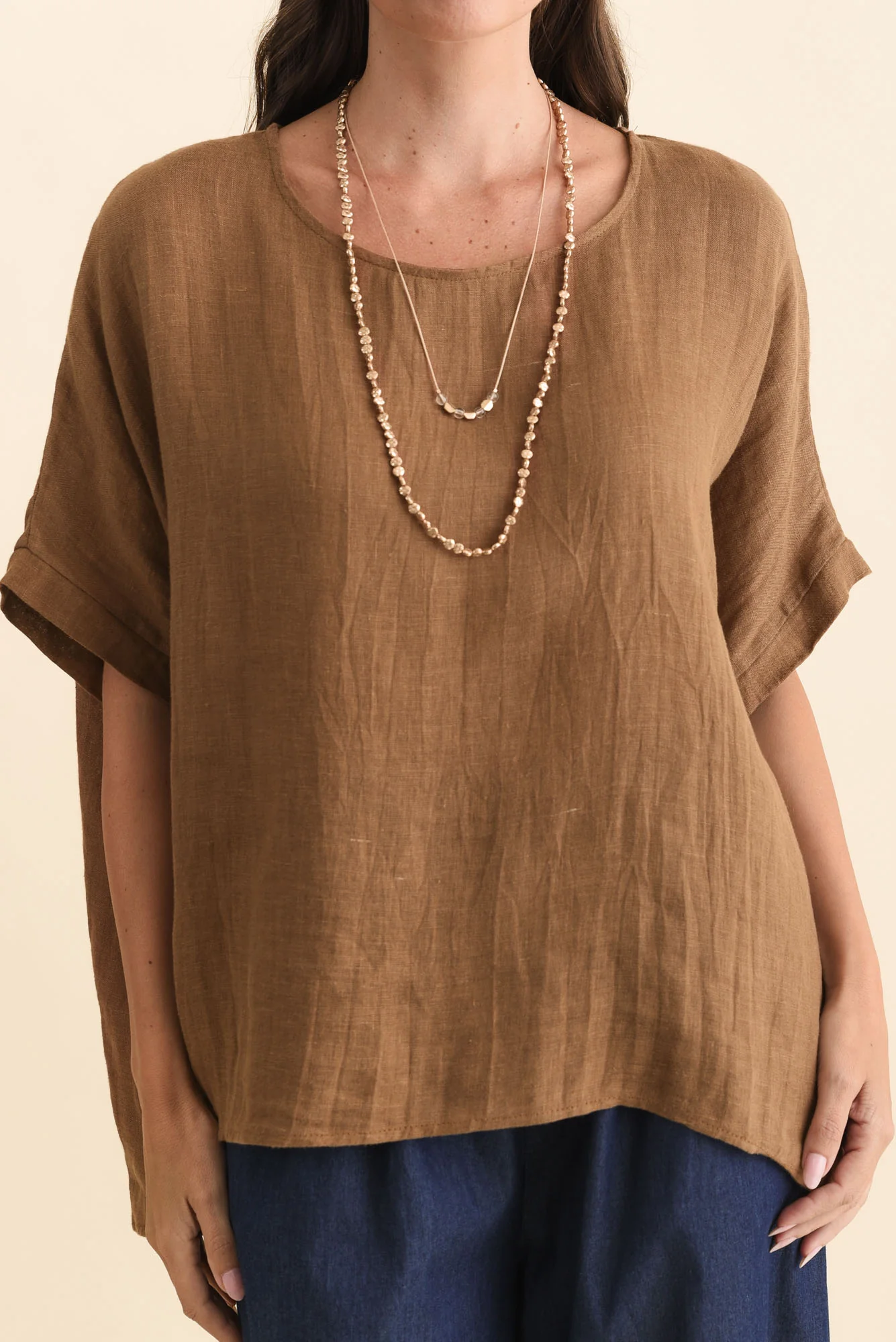 Chaya Mocha Linen Top - Image 6