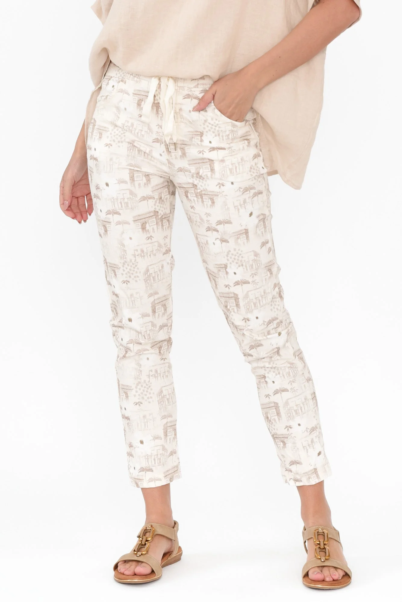 Cherie Natural Vista Drawstring Pants