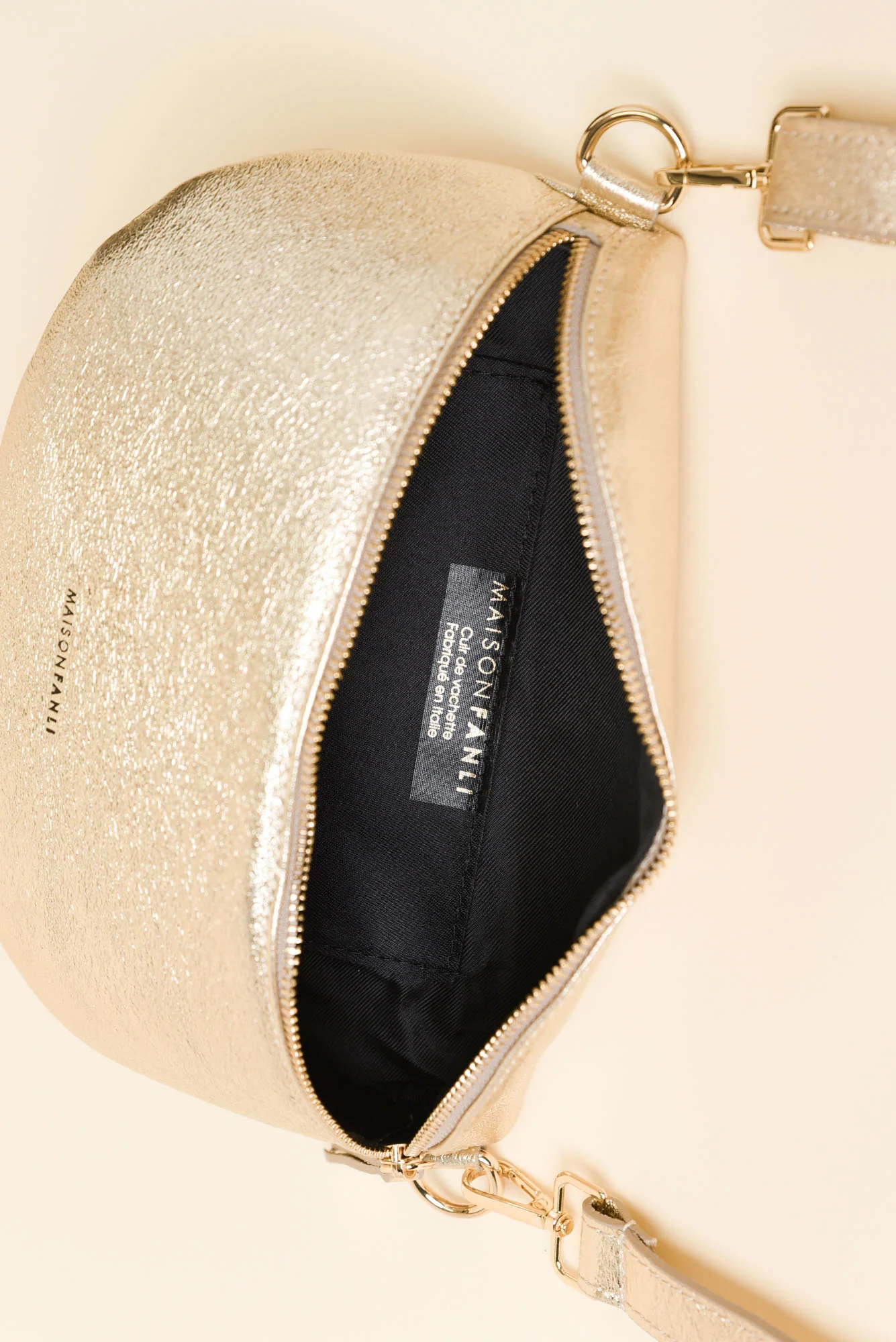 Christine Gold Metallic Leather Bumbag - Image 2