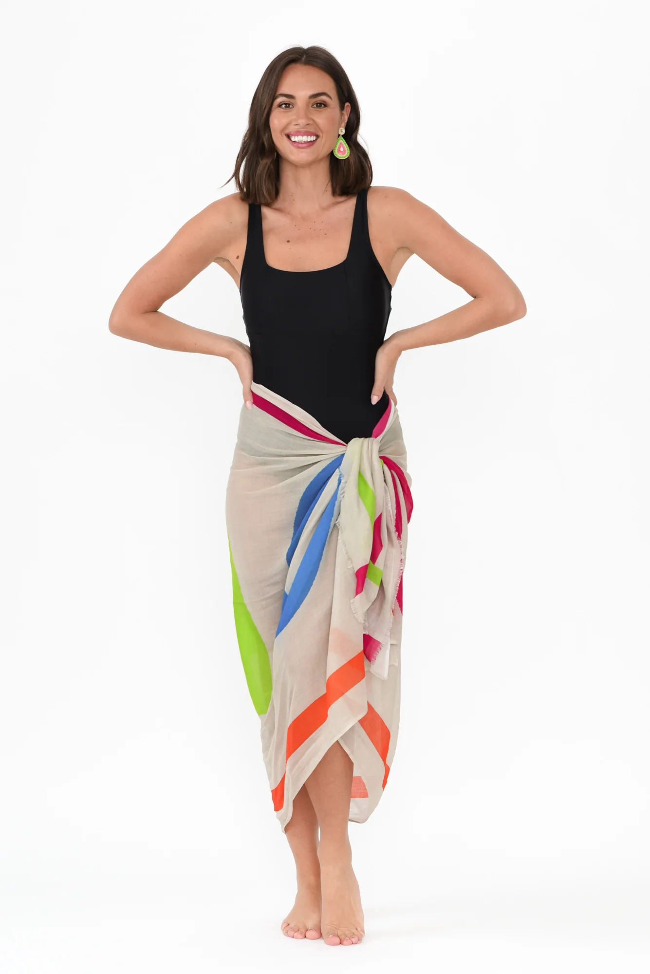 Ciao Taupe Check Sarong - Image 6