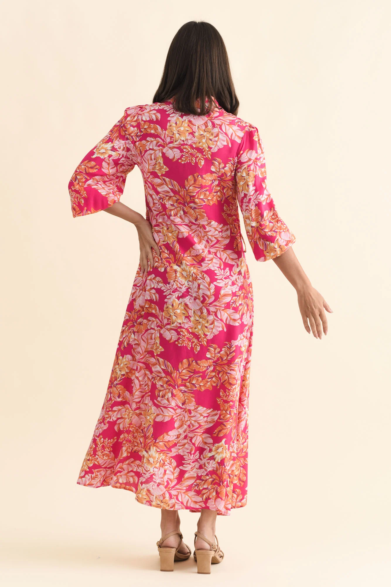 Ciera Pink Floral Shirt Dress - Image 5