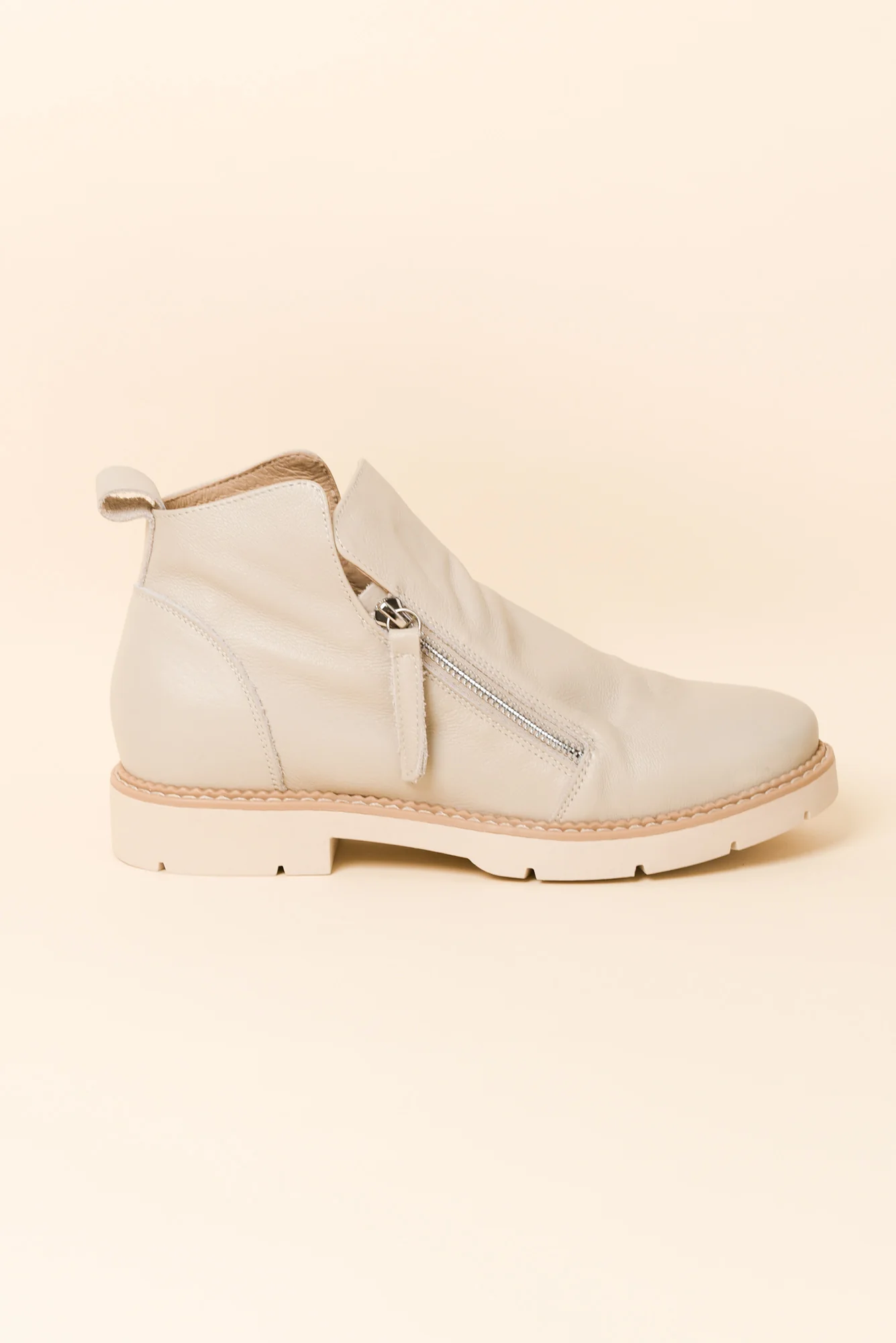 Clara Grey Leather Zip Boot