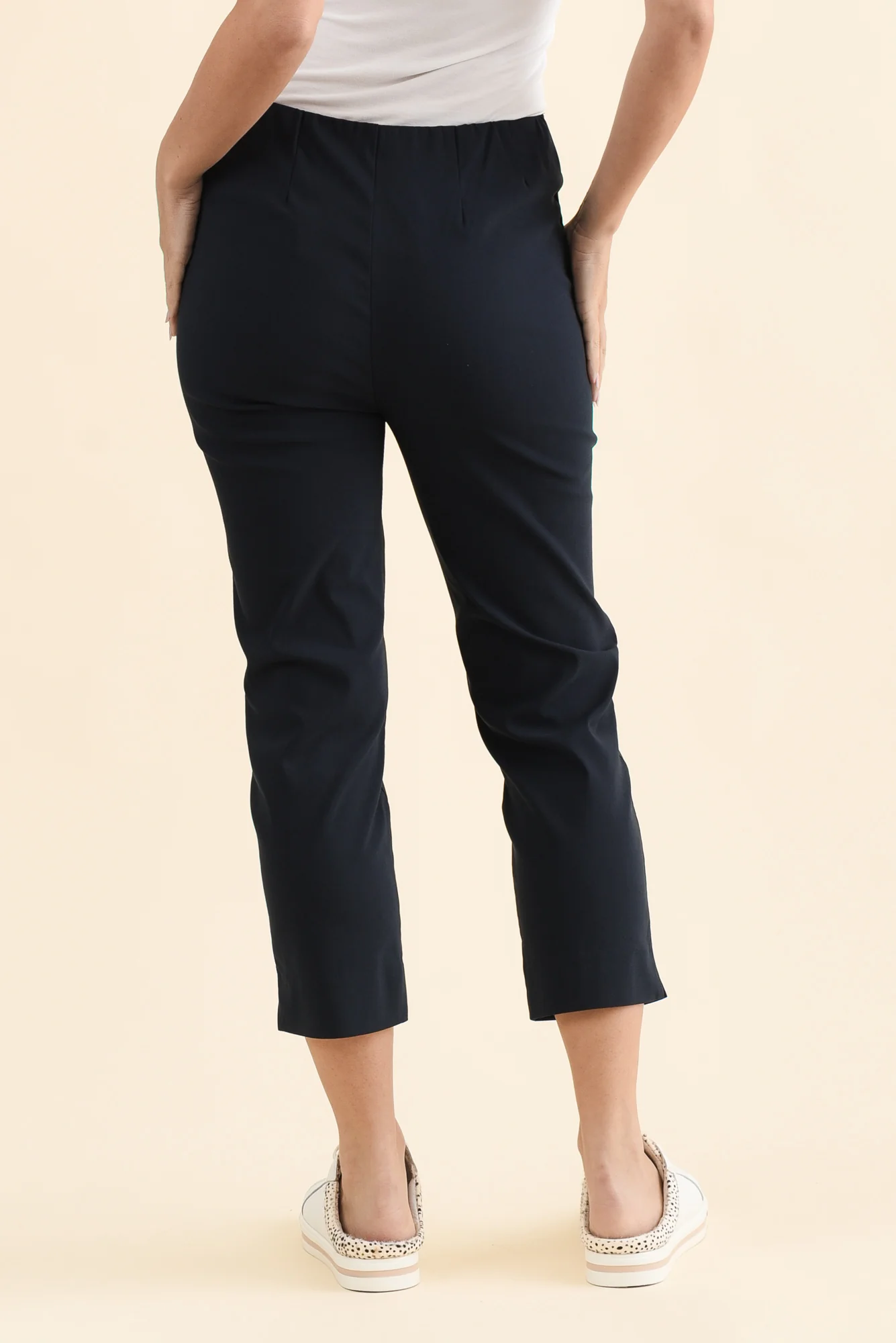Cody Navy Stretch Capri Pants - Image 4