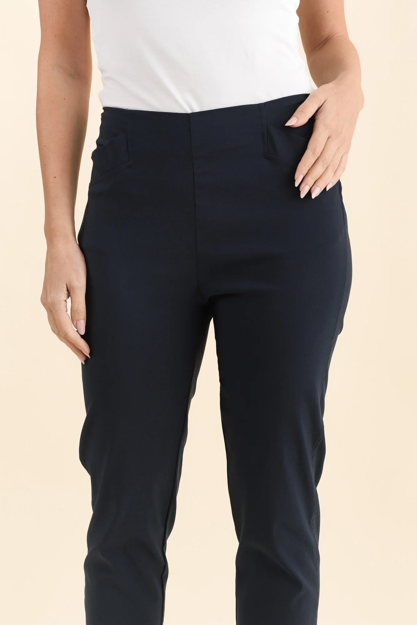 Cody Navy Stretch Capri Pants - Image 5