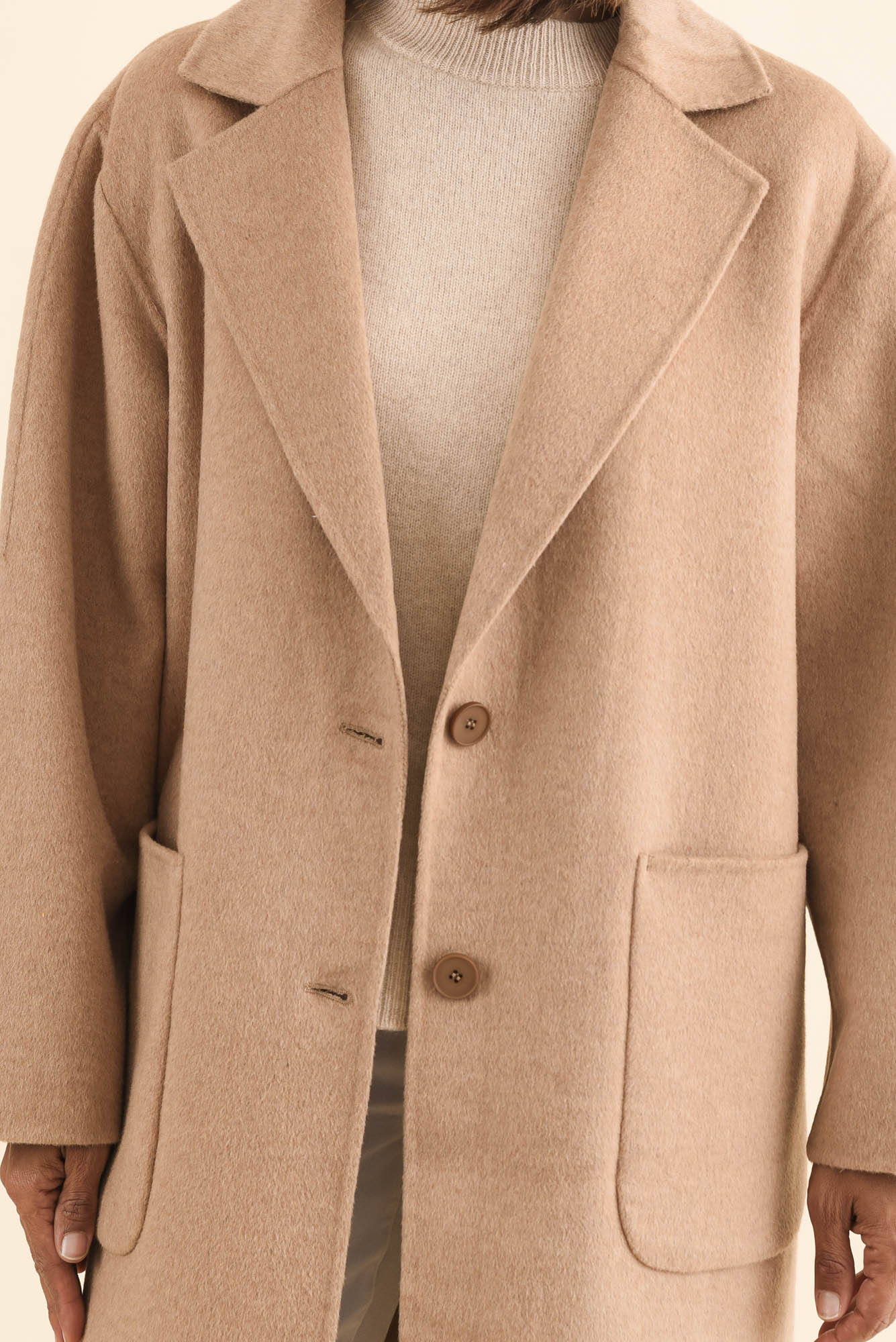 Cohan Camel Wool Blend Button Coat - Image 6