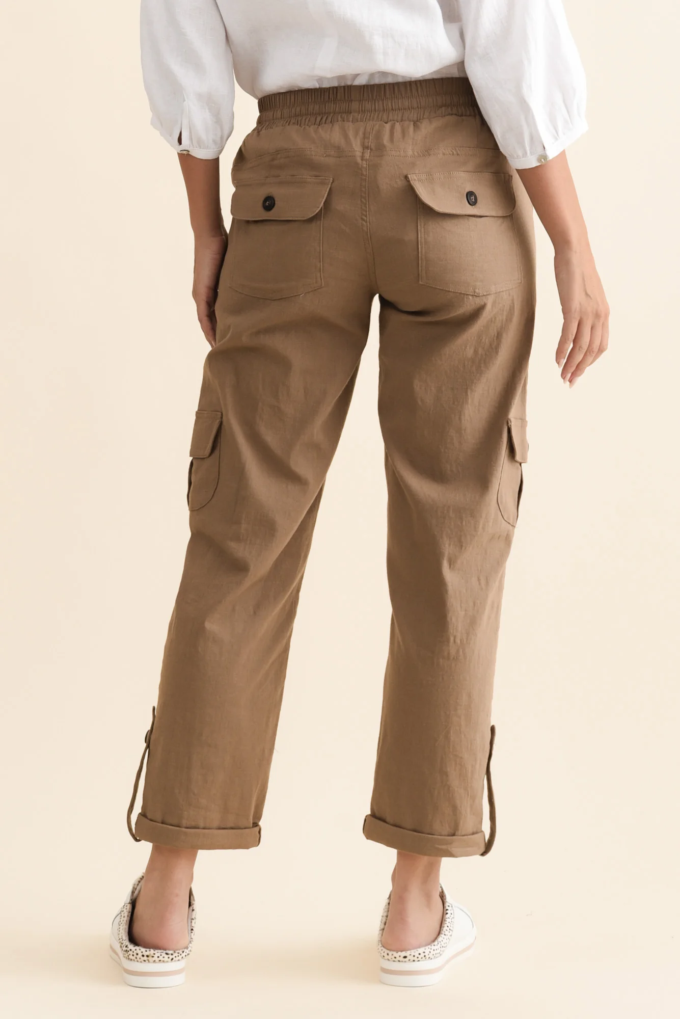 Colette Taupe Cargo Pants - Image 4