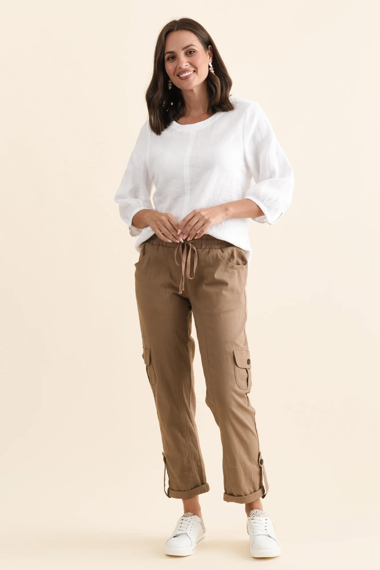 Colette Taupe Cargo Pants - Image 7