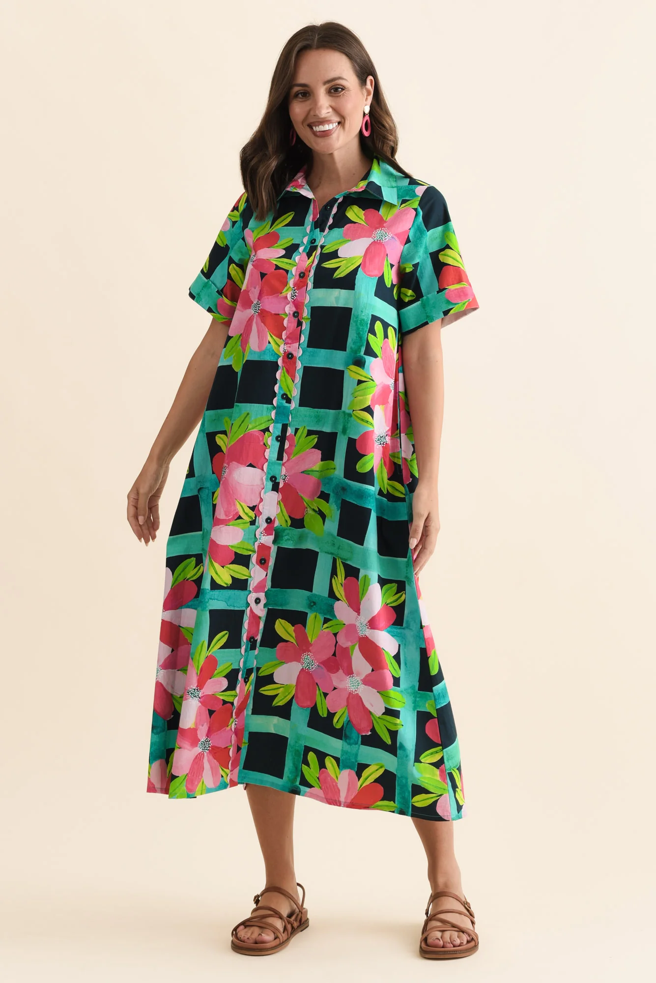 Como Pink Bloom Cotton Dress