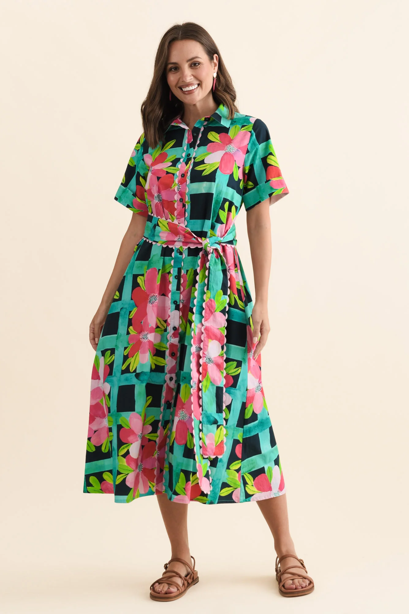 Como Pink Bloom Cotton Dress - Image 2