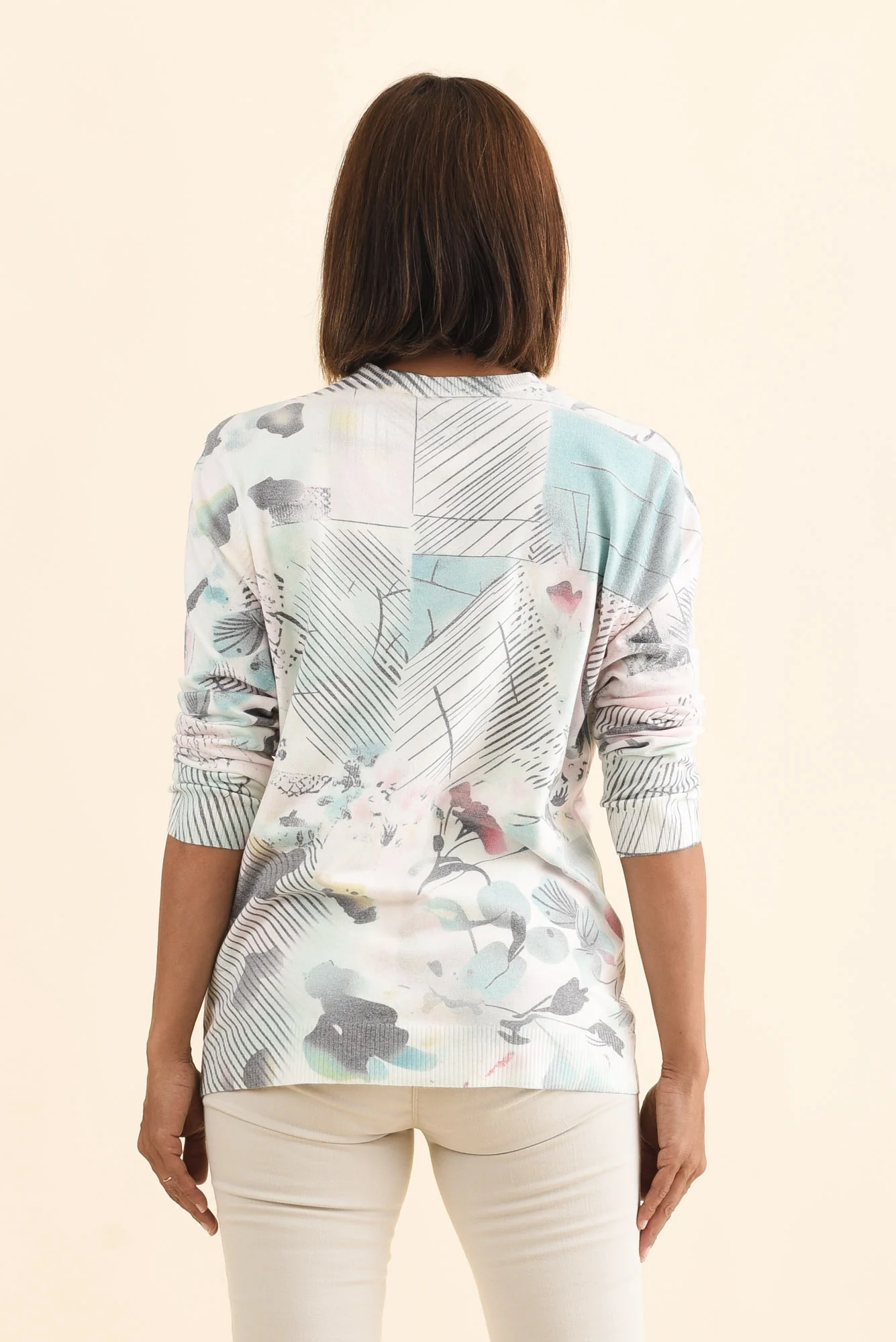 Constance Blue Abstract Crew Sweatshirt - Image 4