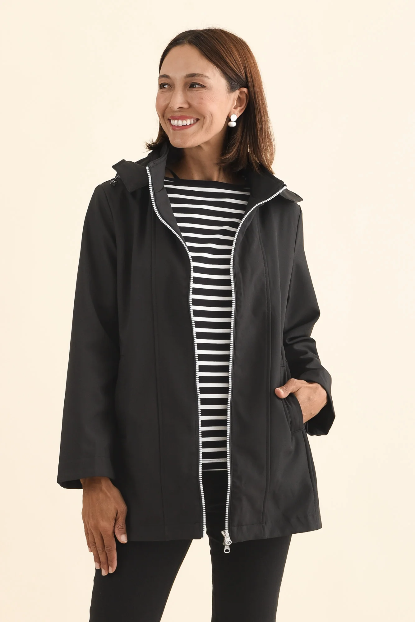 Cora Black Zip Jacket