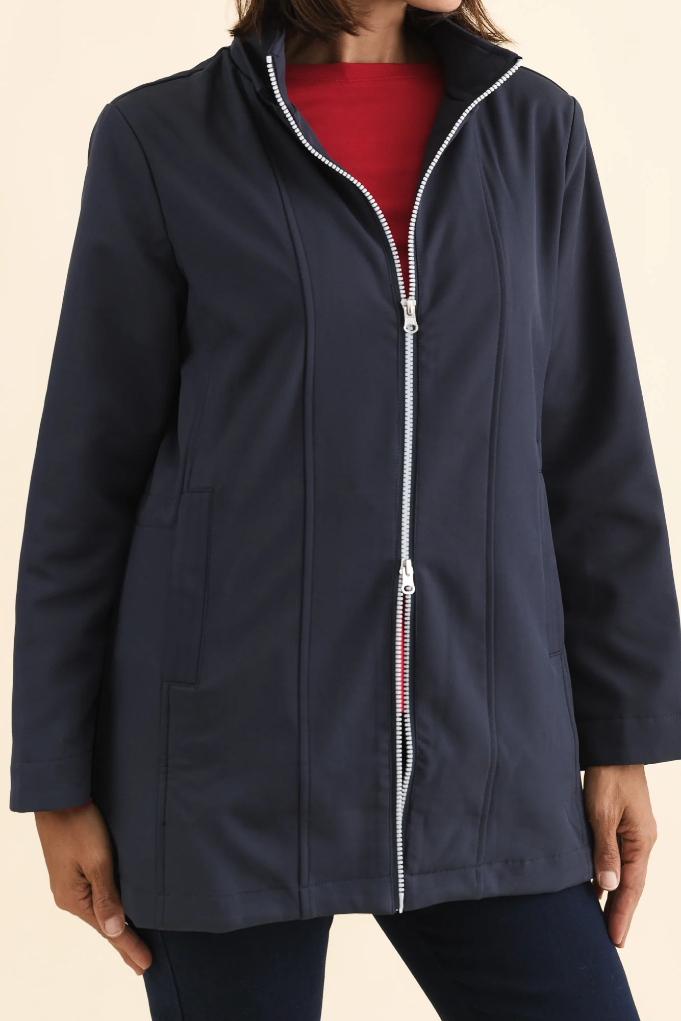 Cora Navy Zip Jacket - Image 5