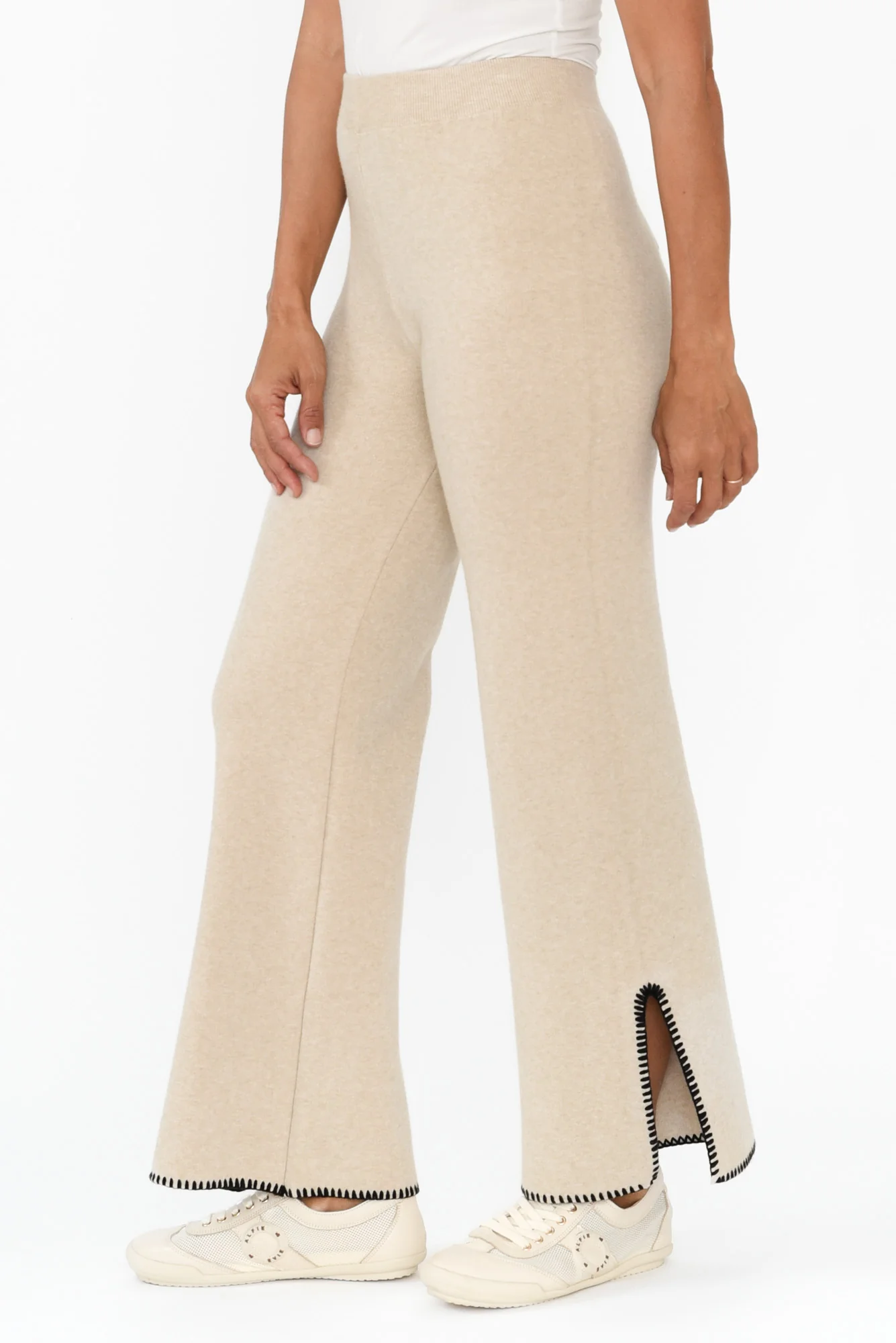 Cosette Natural Contrast Knit Pants - Image 3