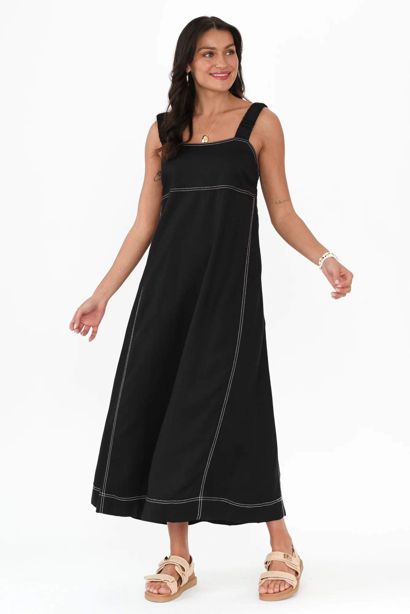 Cosma Black Contrast Maxi Dress