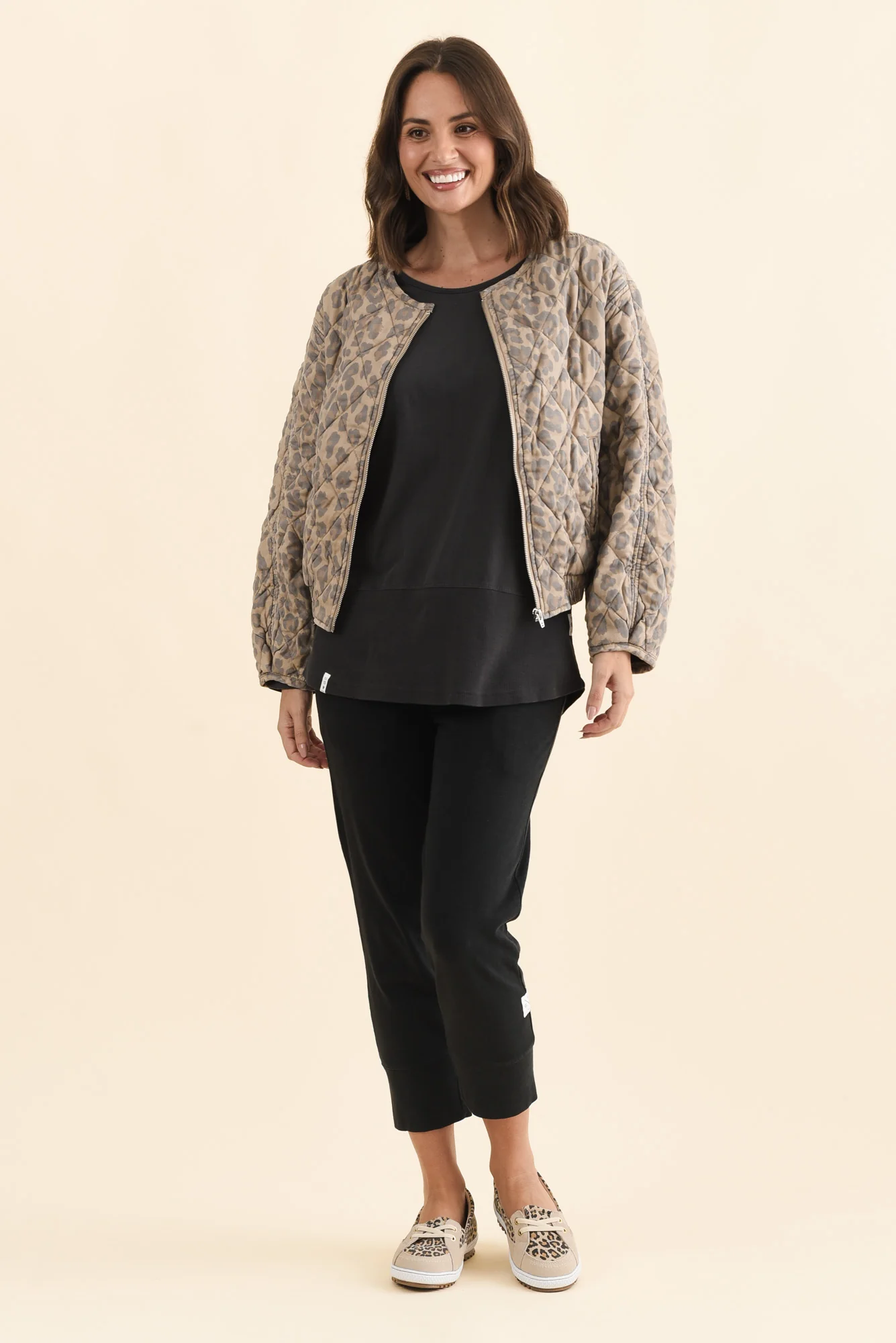 Courtney Tan Leopard Bomber Jacket - Image 3