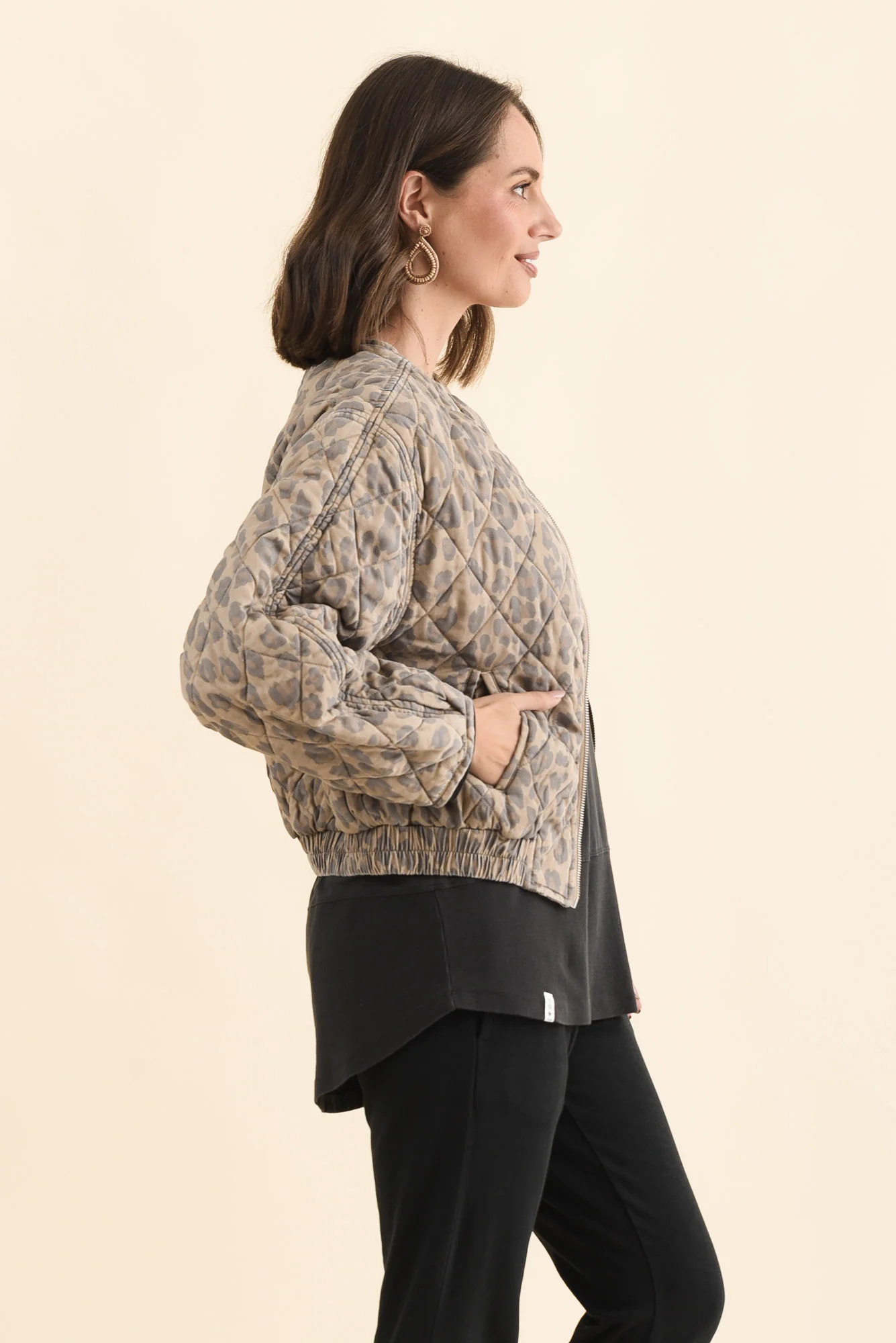Courtney Tan Leopard Bomber Jacket - Image 4