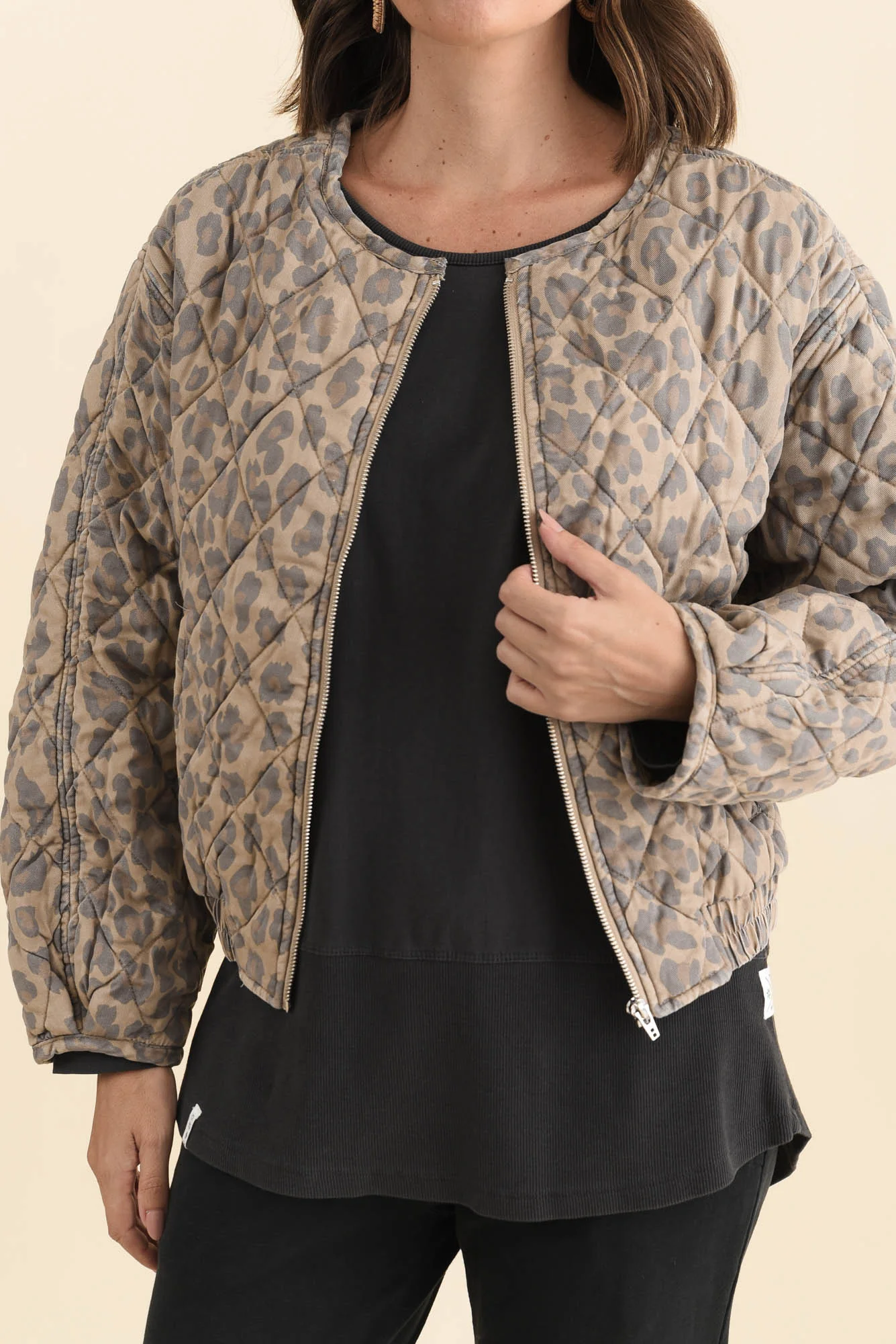 Courtney Tan Leopard Bomber Jacket - Image 6