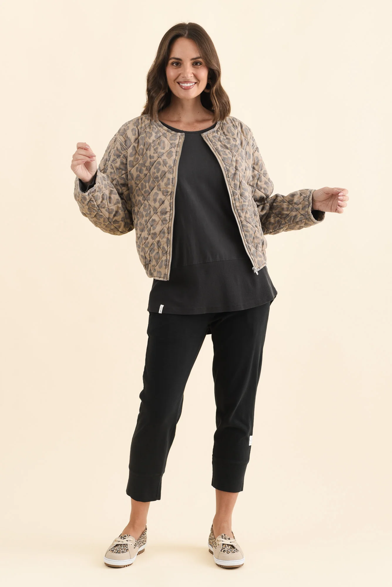 Courtney Tan Leopard Bomber Jacket - Image 7