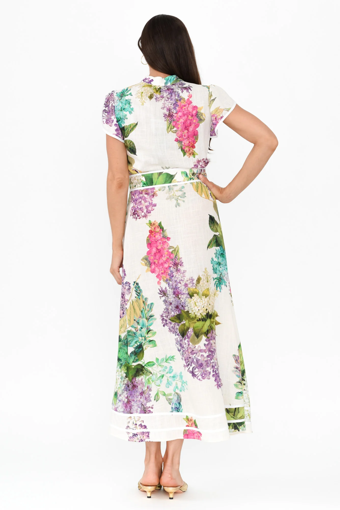Cristina Wisteria Alba Linen Blend Dress - Image 5