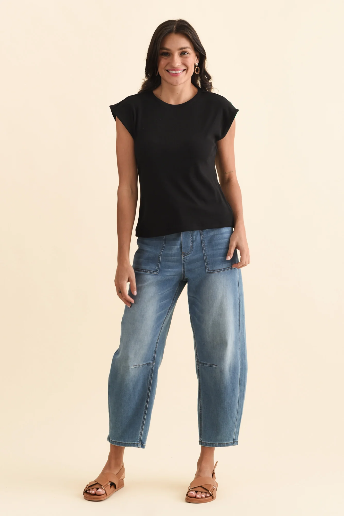 Cuff Black Ribbed Tee - Image 6