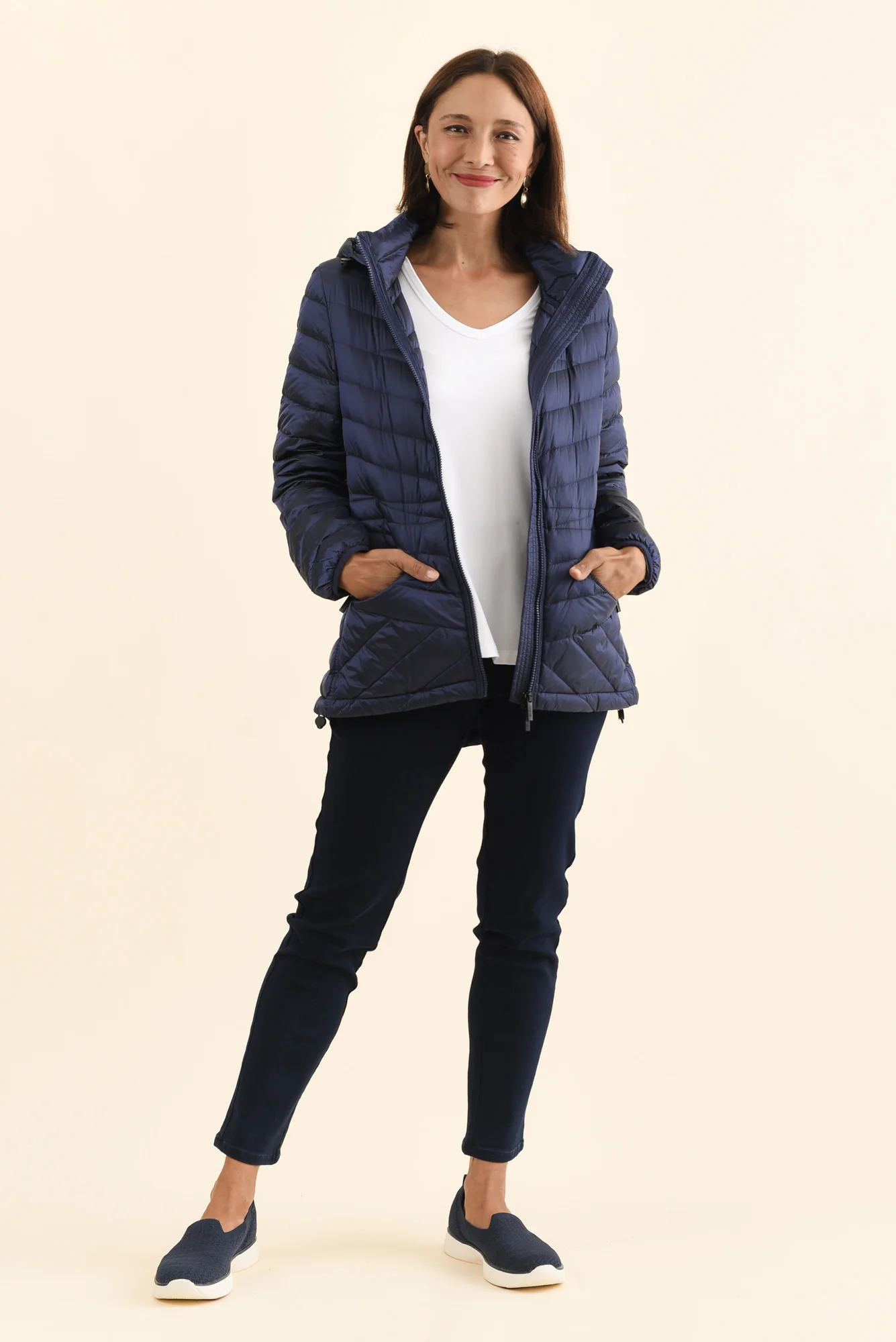 Cushla Navy Down Puffer Jacket - Image 2