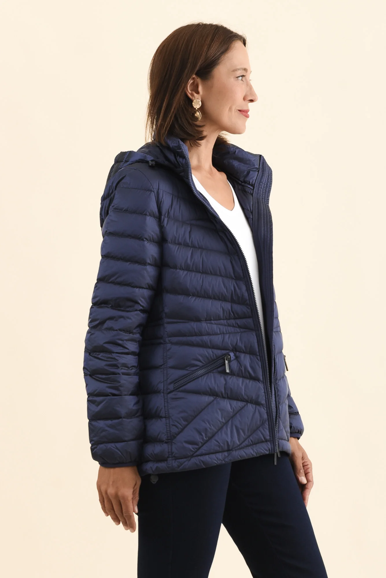 Cushla Navy Down Puffer Jacket - Image 3