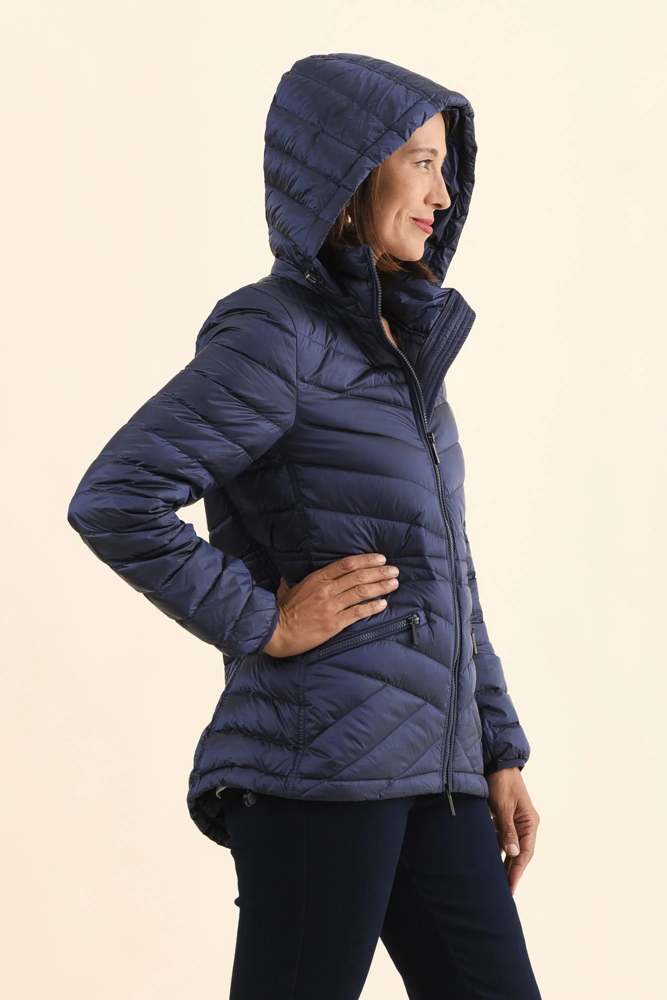 Cushla Navy Down Puffer Jacket - Image 4