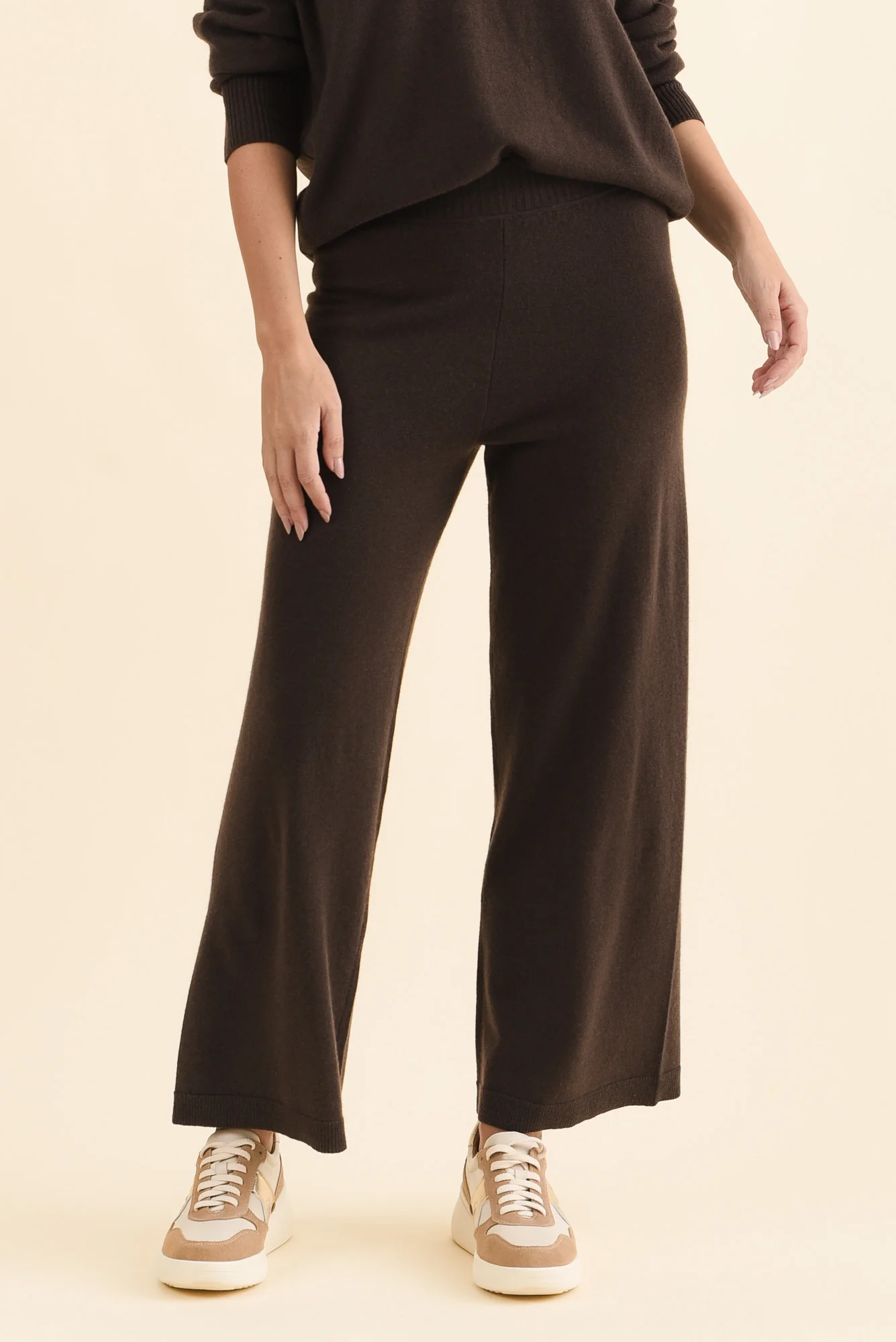 Dalia Chocolate Wool Cashmere Pants