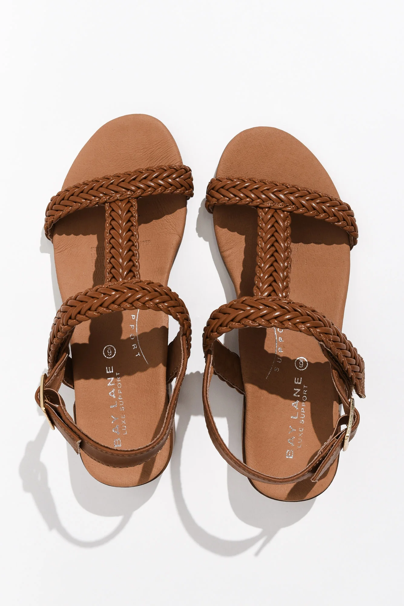 Damzel Tan Leather Woven Sandal - Image 4