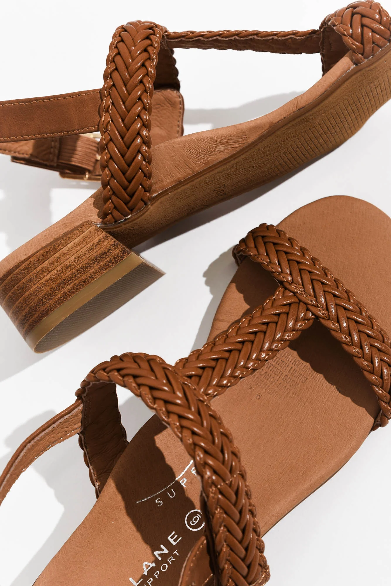 Damzel Tan Leather Woven Sandal - Image 5