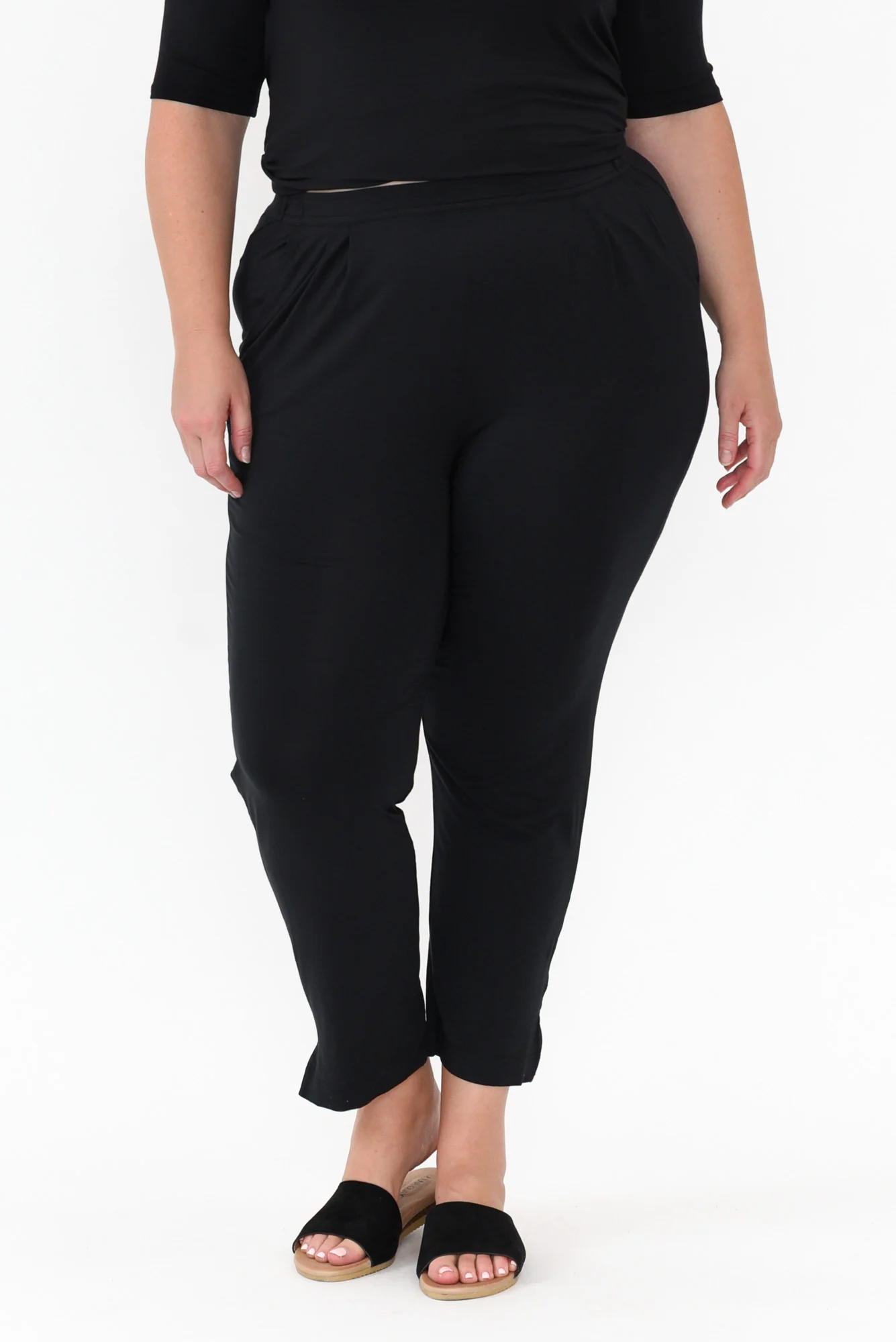 Dana Black Micro Modal Pants - Image 12
