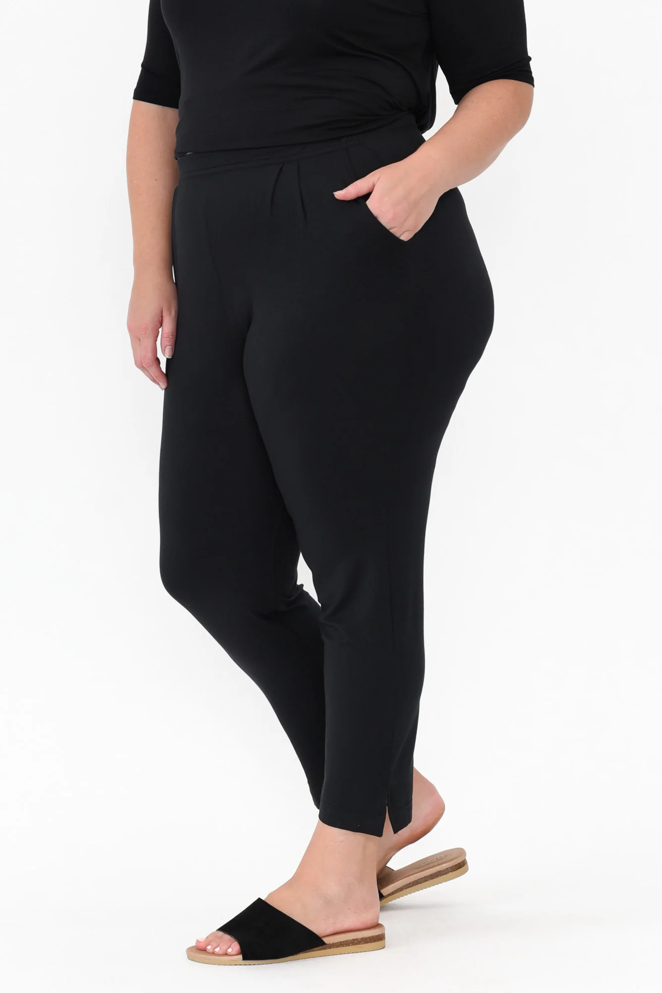Dana Black Micro Modal Pants - Image 14