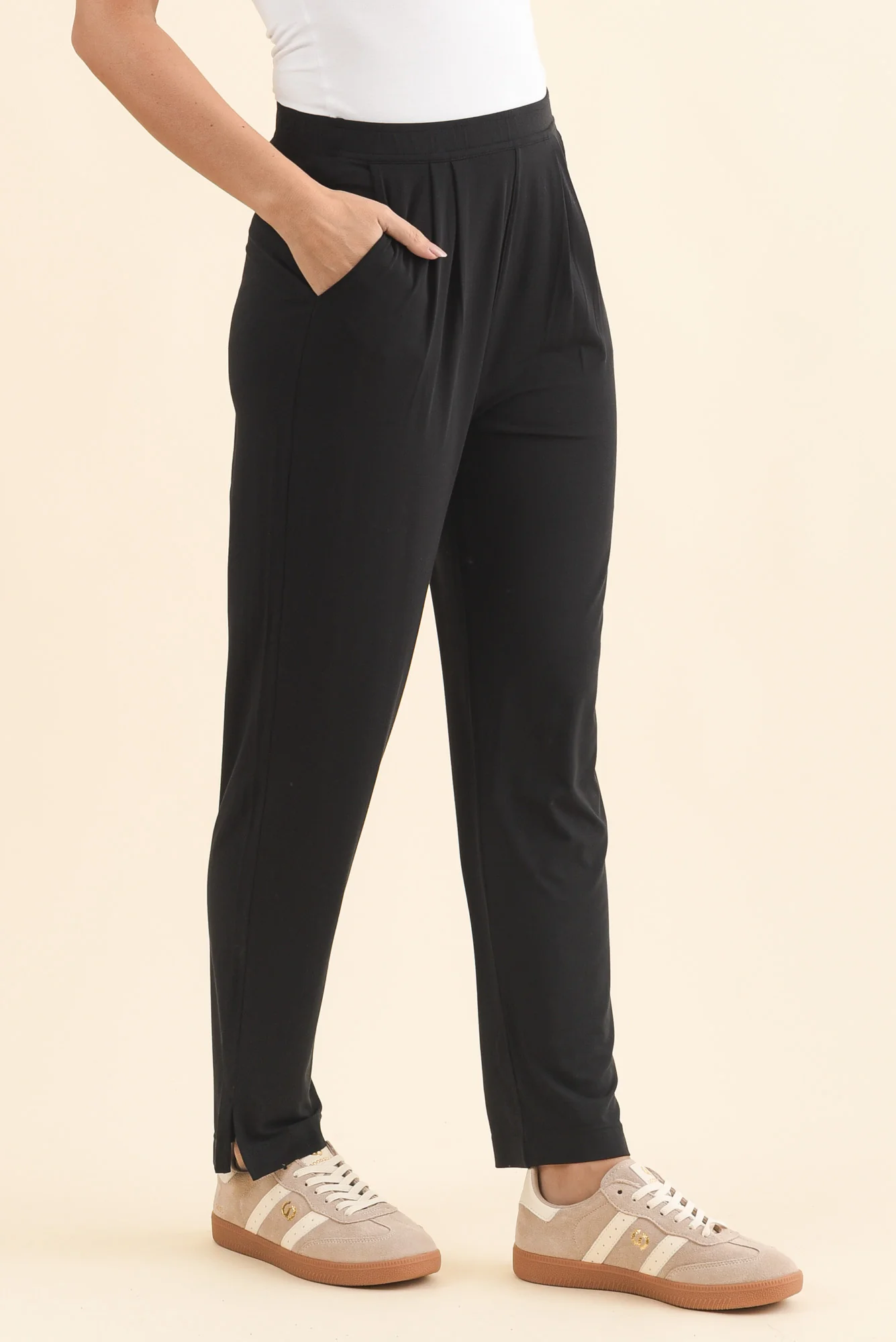 Dana Black Micro Modal Pants - Image 4