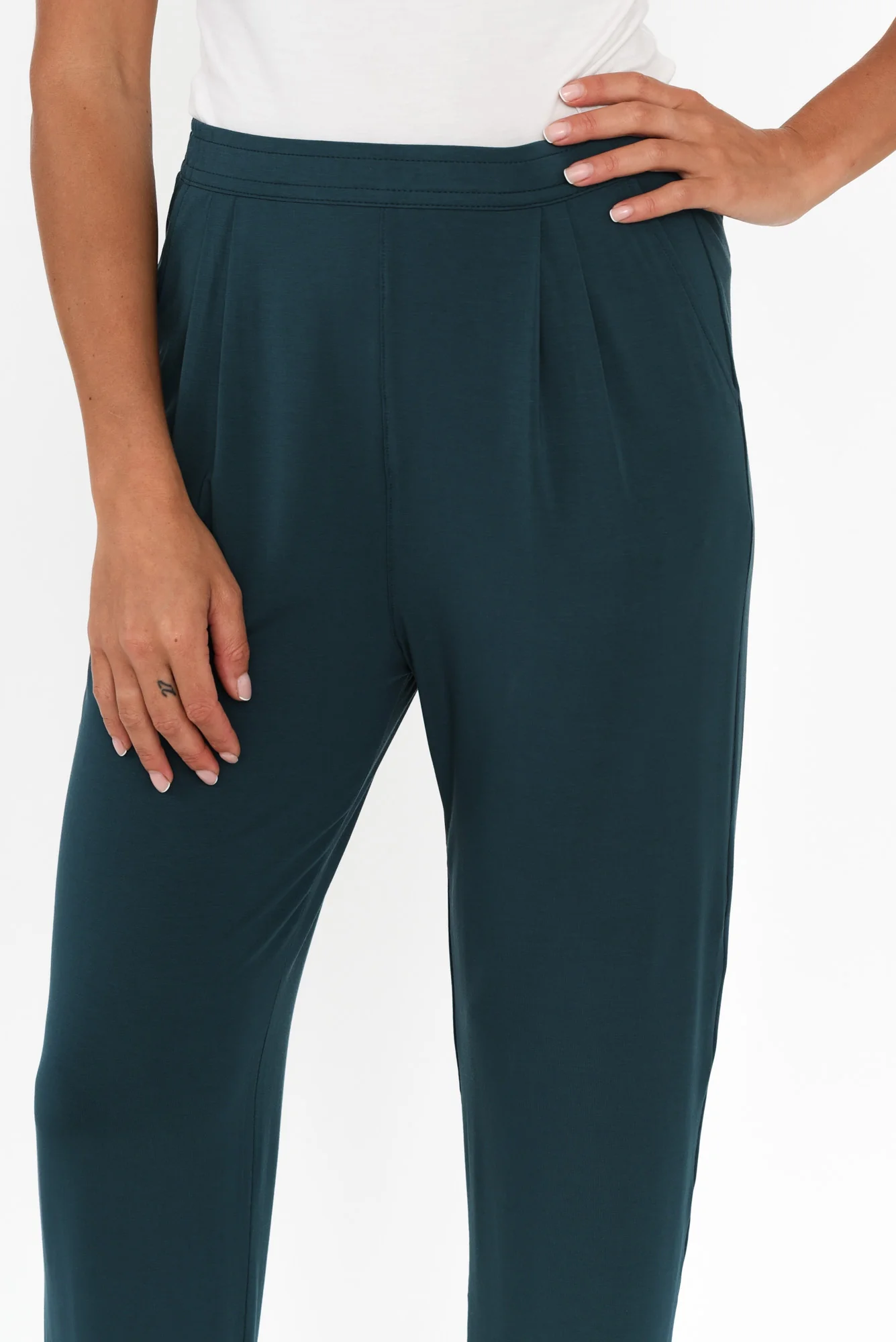 Dana Dark Green Micro Modal Pants - Image 5