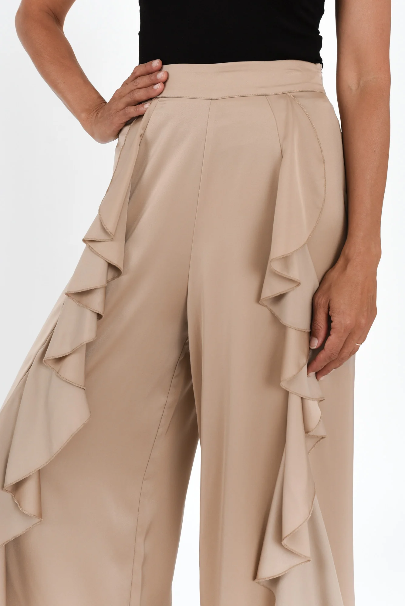 Dancer Taupe Ruffle Pants - Image 5