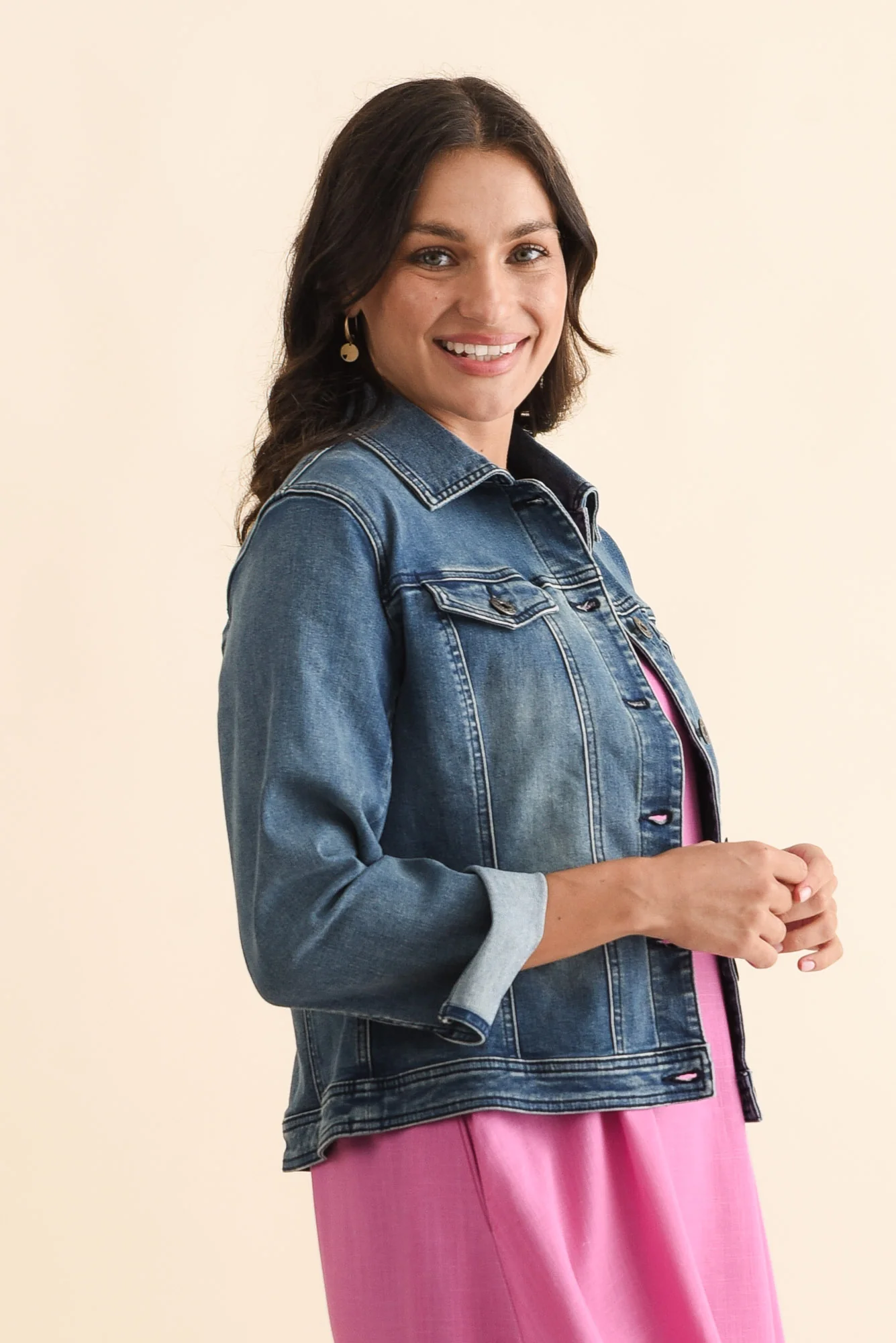 Camille Dark Denim Jacket - Image 5