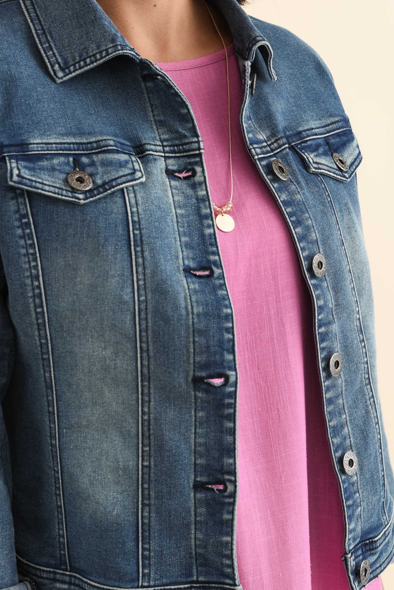 Camille Dark Denim Jacket - Image 7