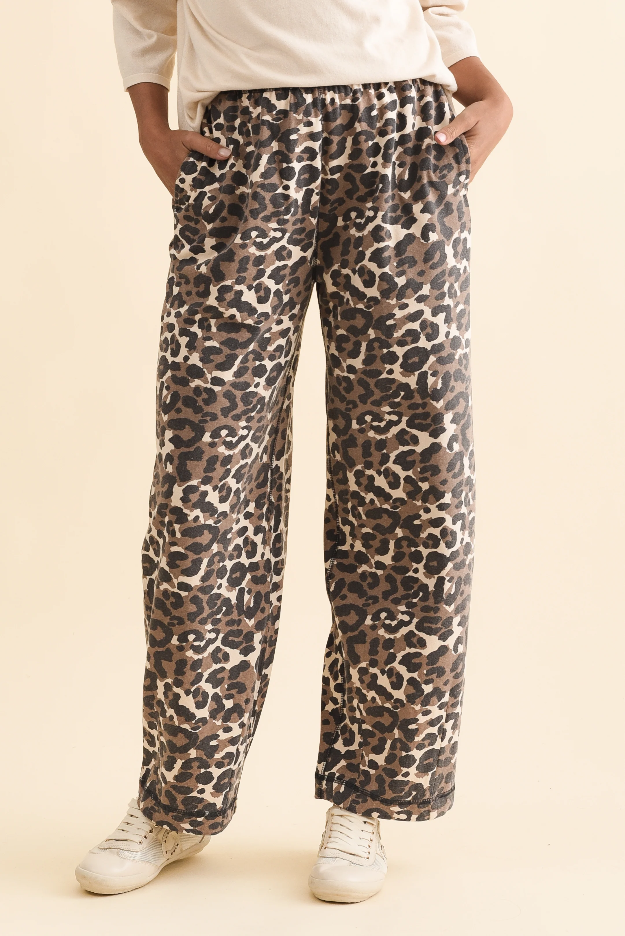 Days Brown Leopard Cotton Sweatpants