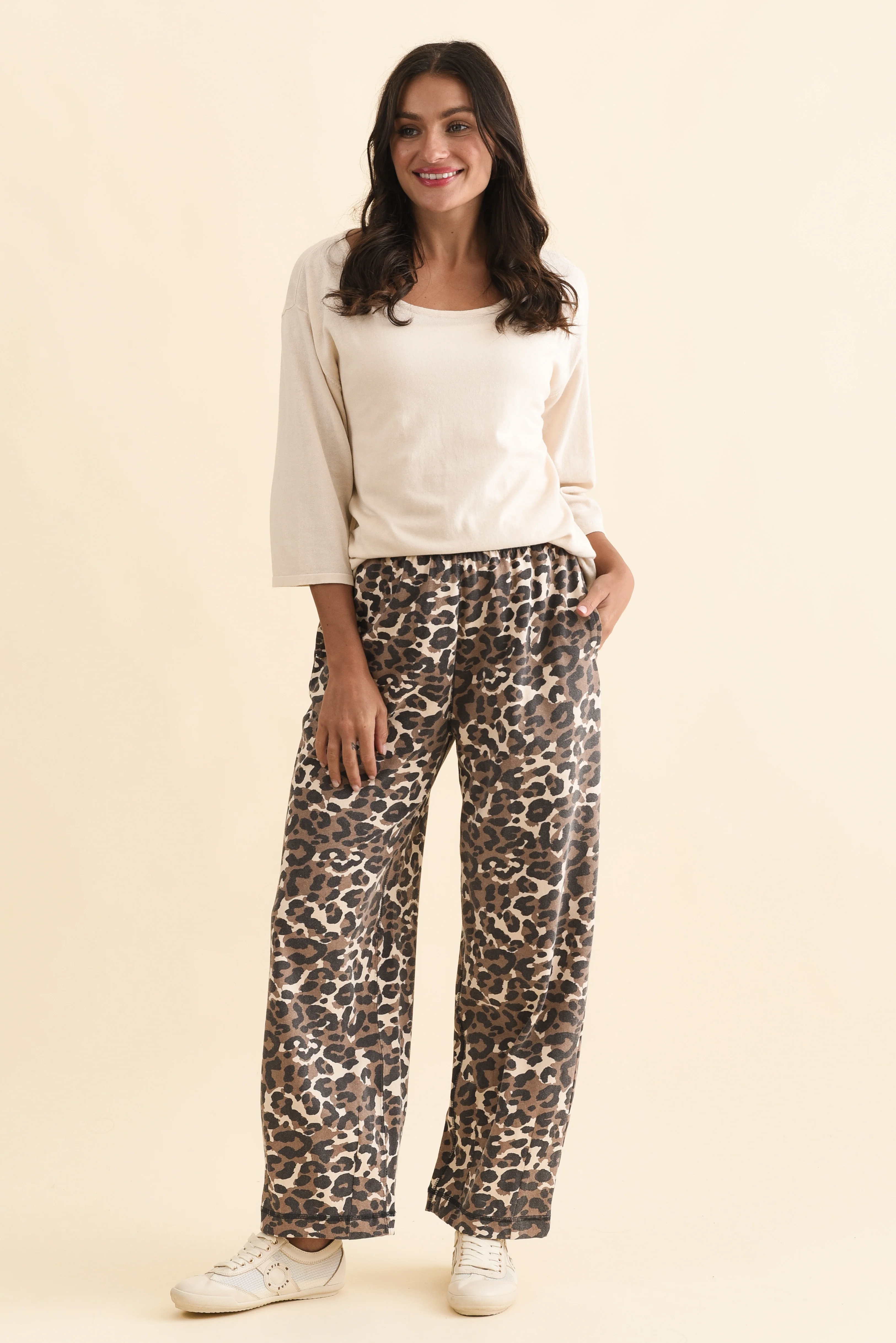 Days Brown Leopard Cotton Sweatpants - Image 2