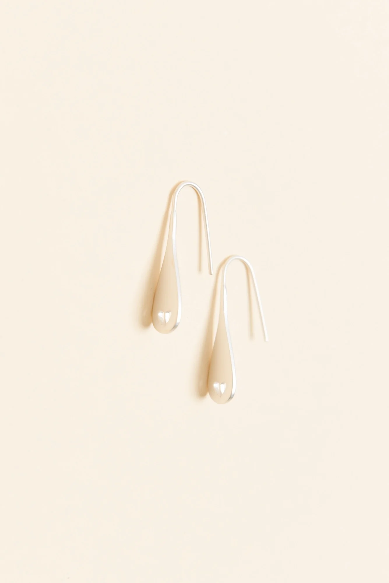 Delia Silver Heart Drop Earrings