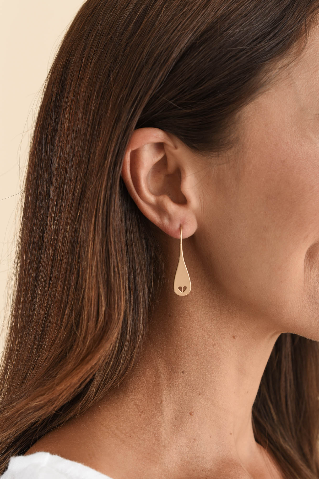 Delia Silver Heart Drop Earrings - Image 2