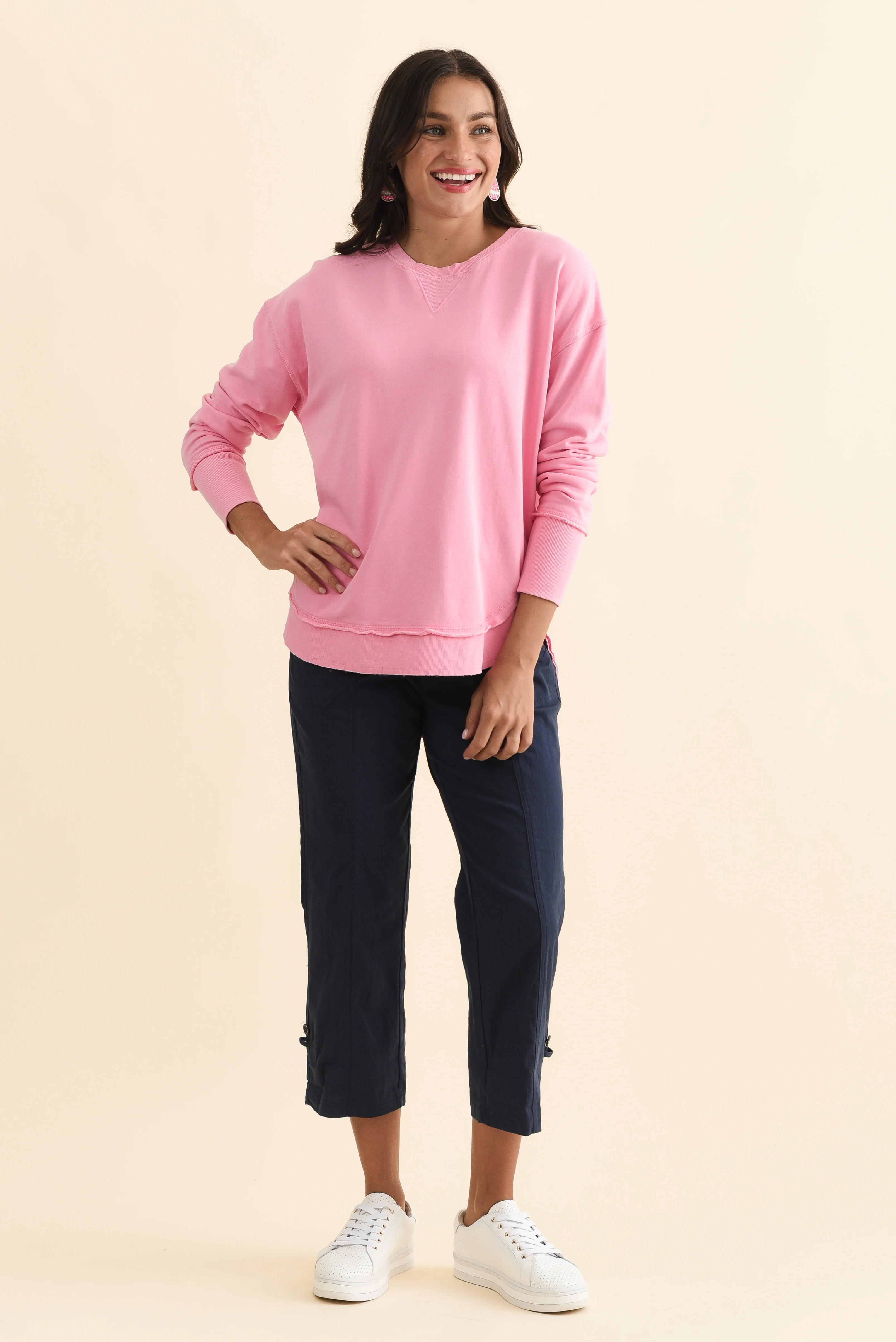 Delilah Candy Pink Cotton Crewneck Sweatshirt - Image 6