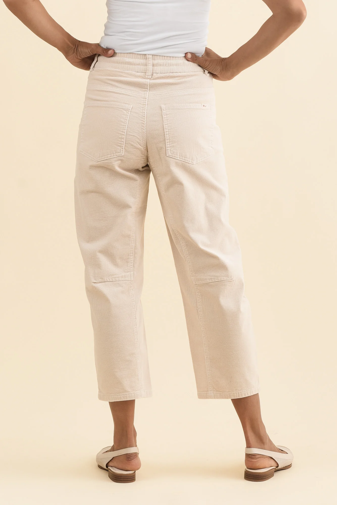 Denny Cream Corduroy Barrel Jeans - Image 4